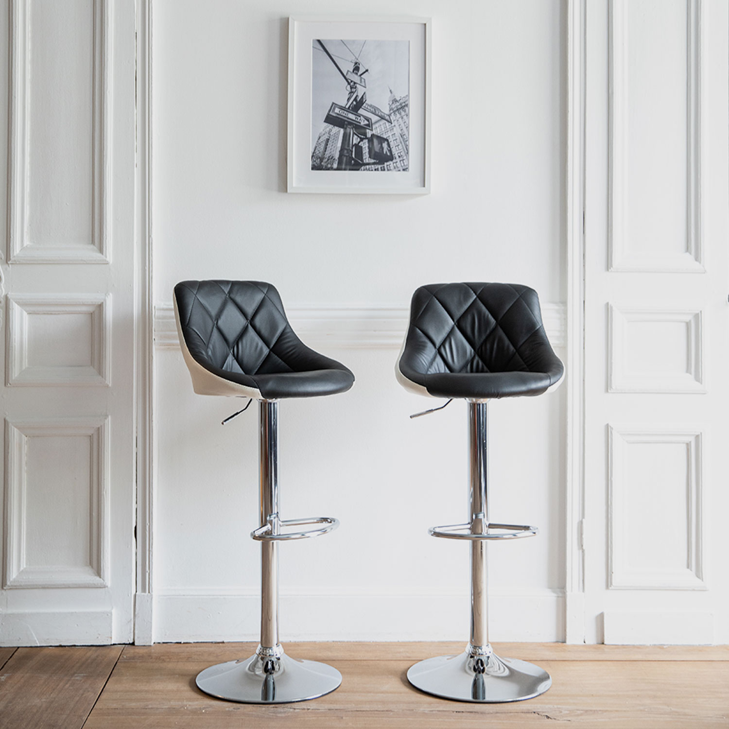 Lot de 2 tabourets de bar, JASPER, HAPPY GARDEN