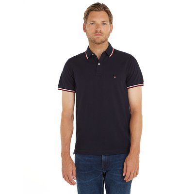 Tommy Tipped Polo Shirt in Organic/Recycled Cotton Pique and Slim Fit TOMMY HILFIGER