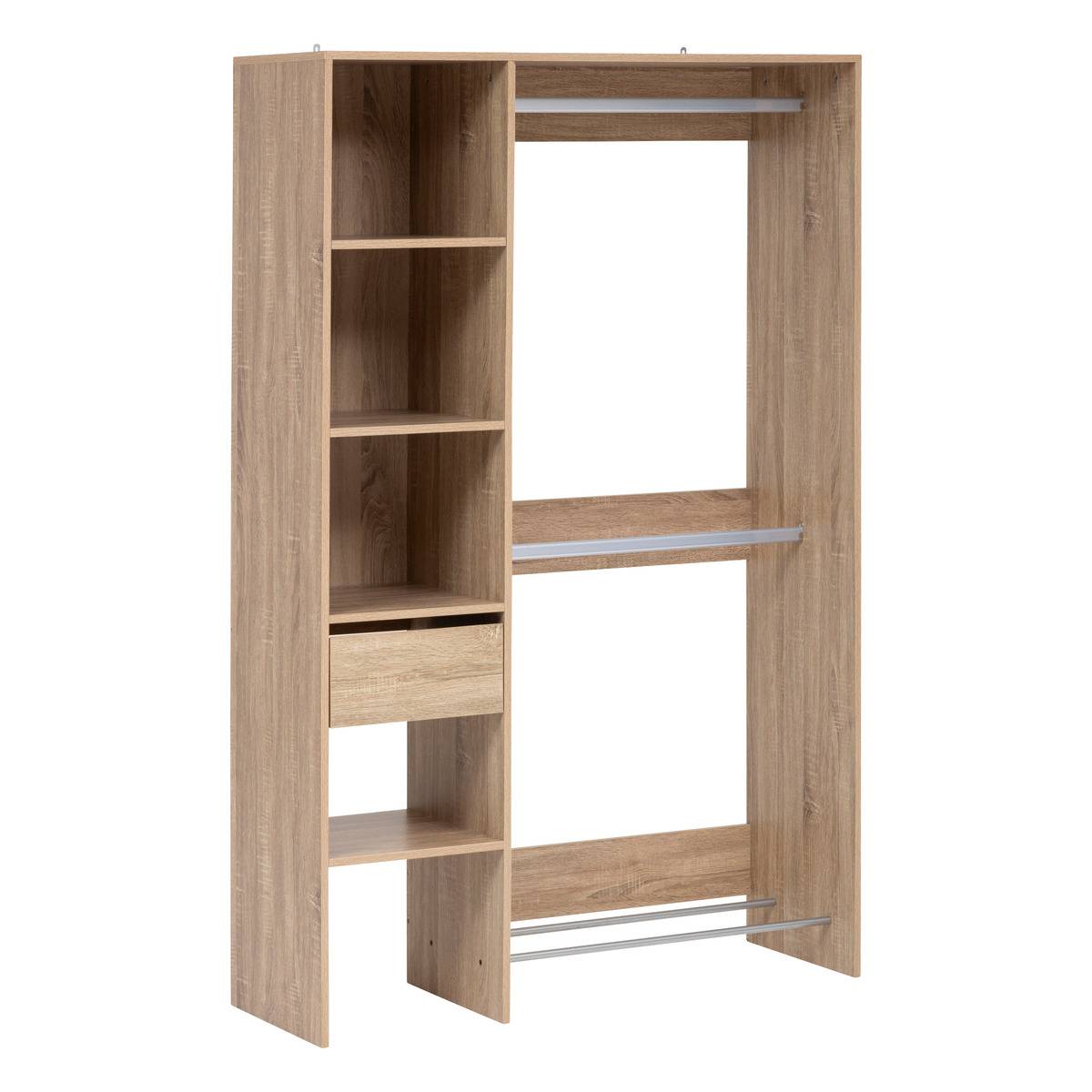 Dressing 2 penderies effet chêne naturel DOLO, 5FIVE SIMPLY SMART