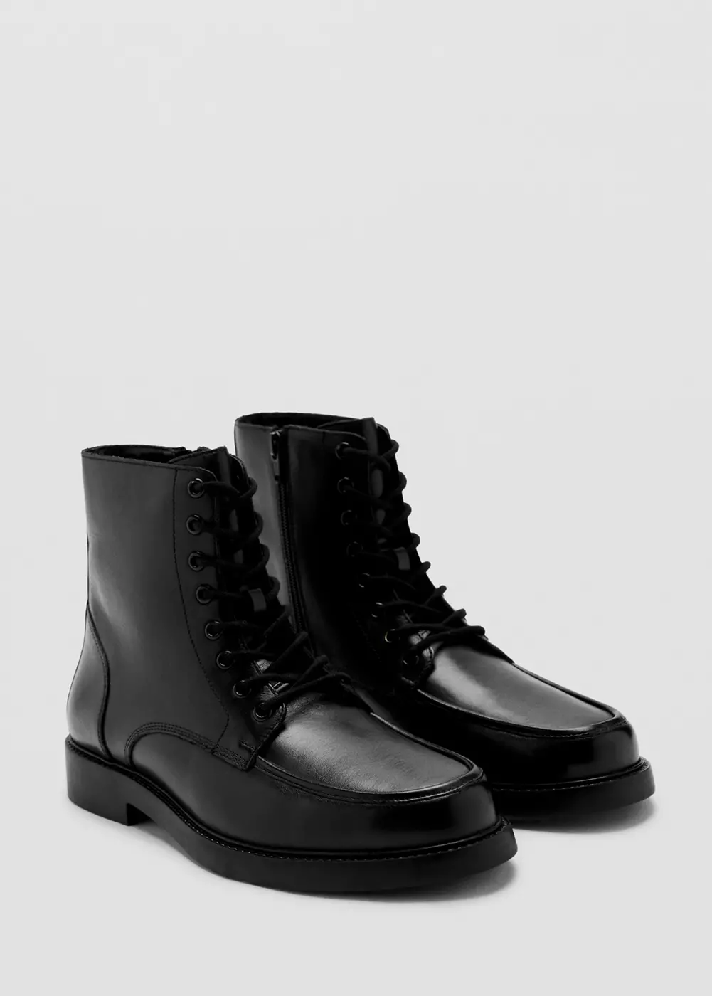 Bottines cuir lacets, MANGO TEEN