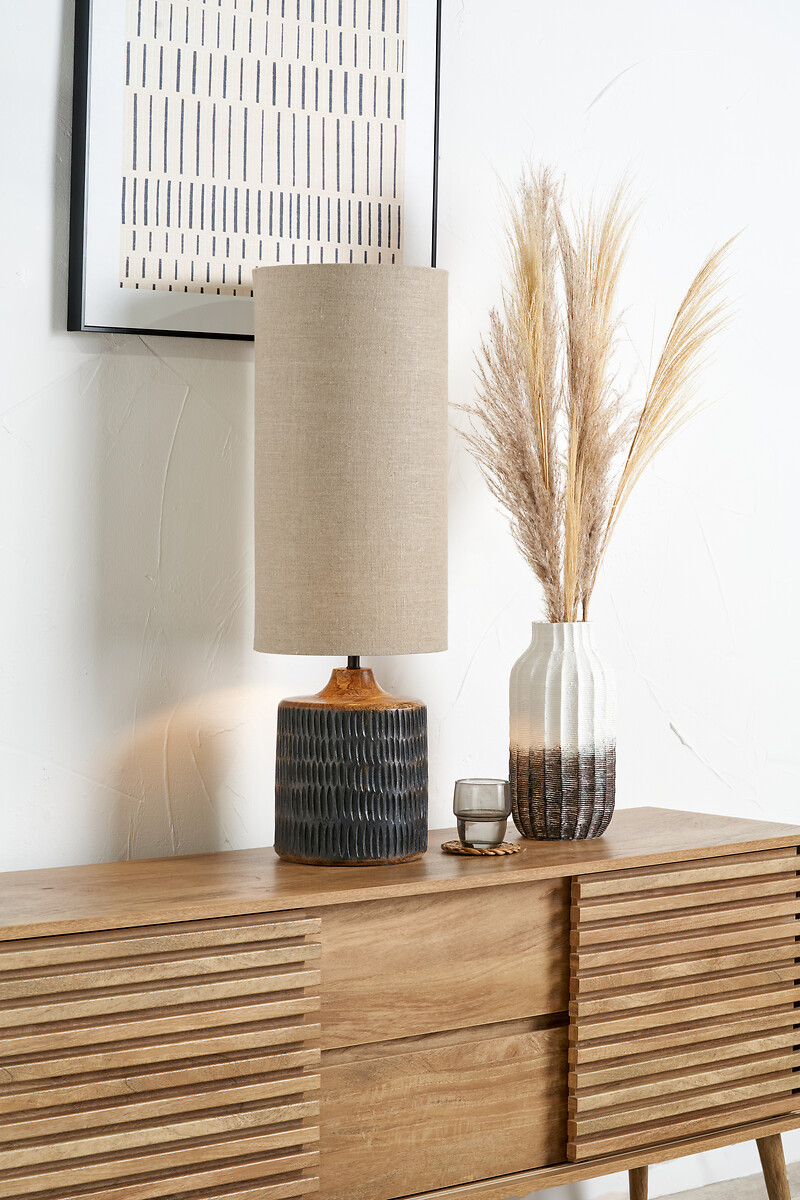 Alarich Black Wash Wooden Table Lamp, ÉDITÉ