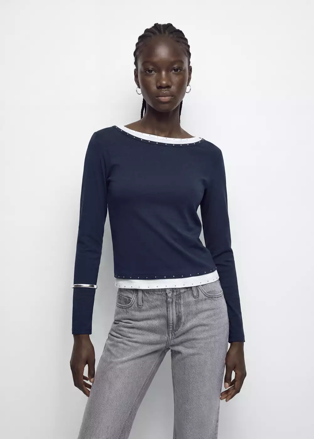 T-shirt double à strass, MANGO TEEN
