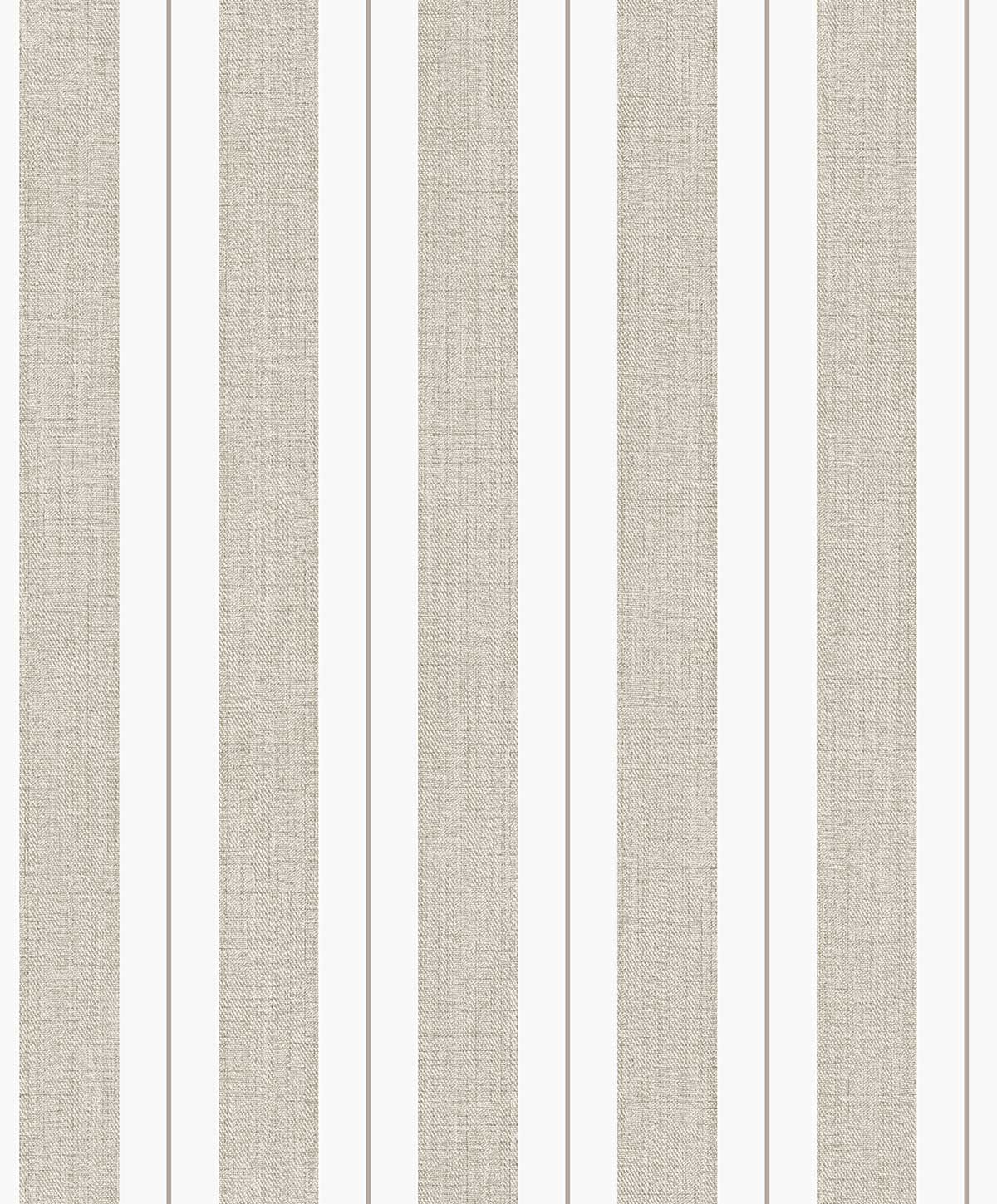 Papier peint rayures tissé lin beige, HEXOA