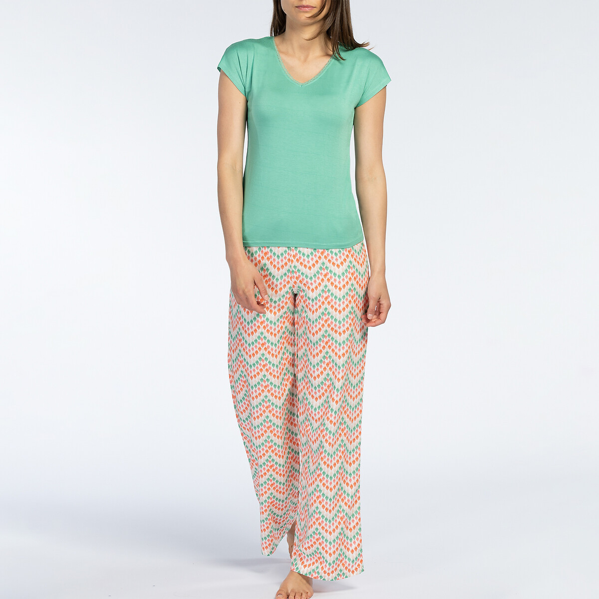 Pyjama met korte mouwen, in viscose Kilim