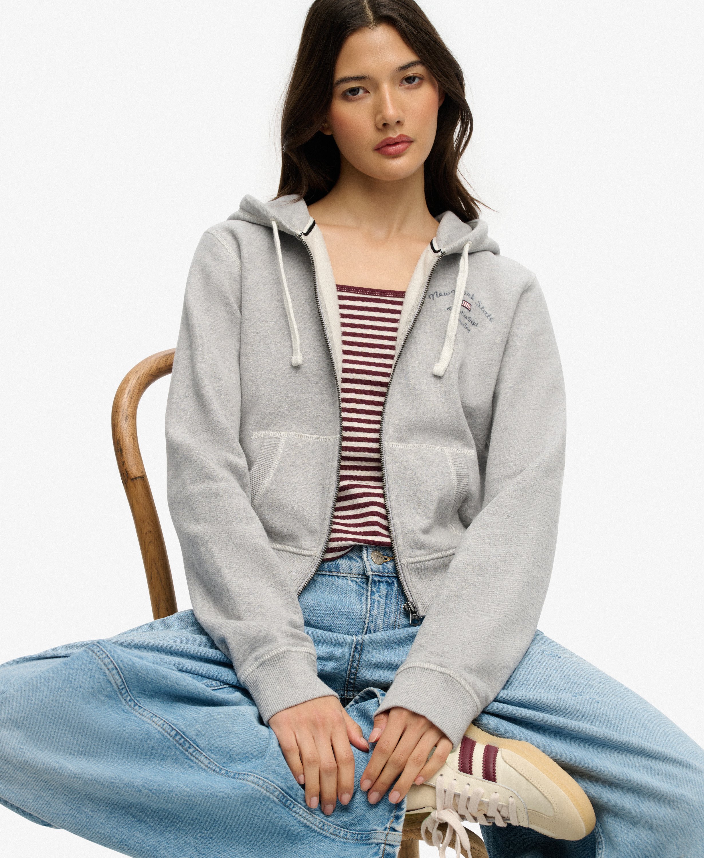 Sweat à capuche zippé court Athletic Essentials, SUPERDRY