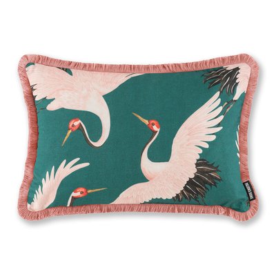 Oriental Birds Teal Filled Cushion 40x60cm PALOMA HOME