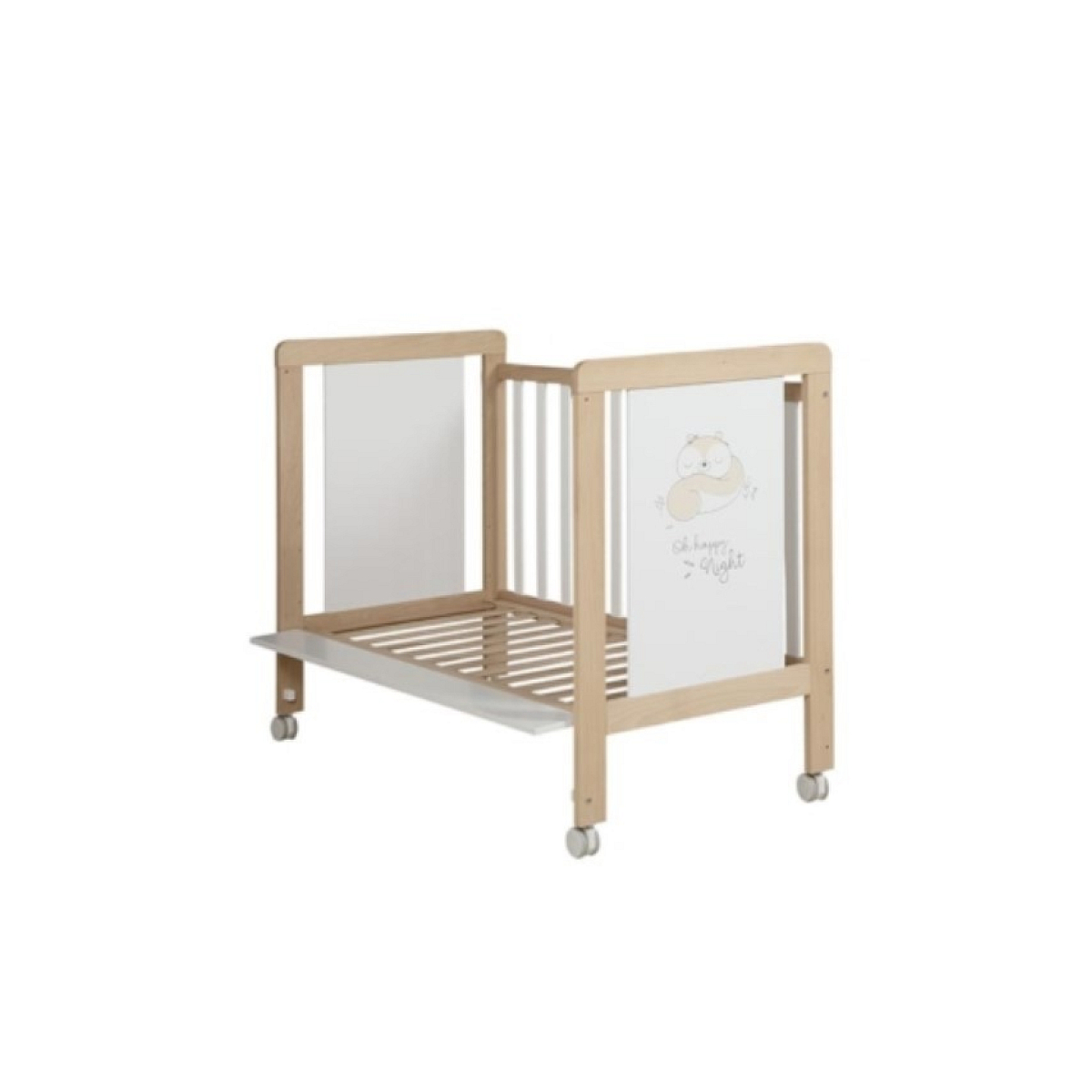 Lit Happy 120x60 cm - Bois/Blanc, MICUNA