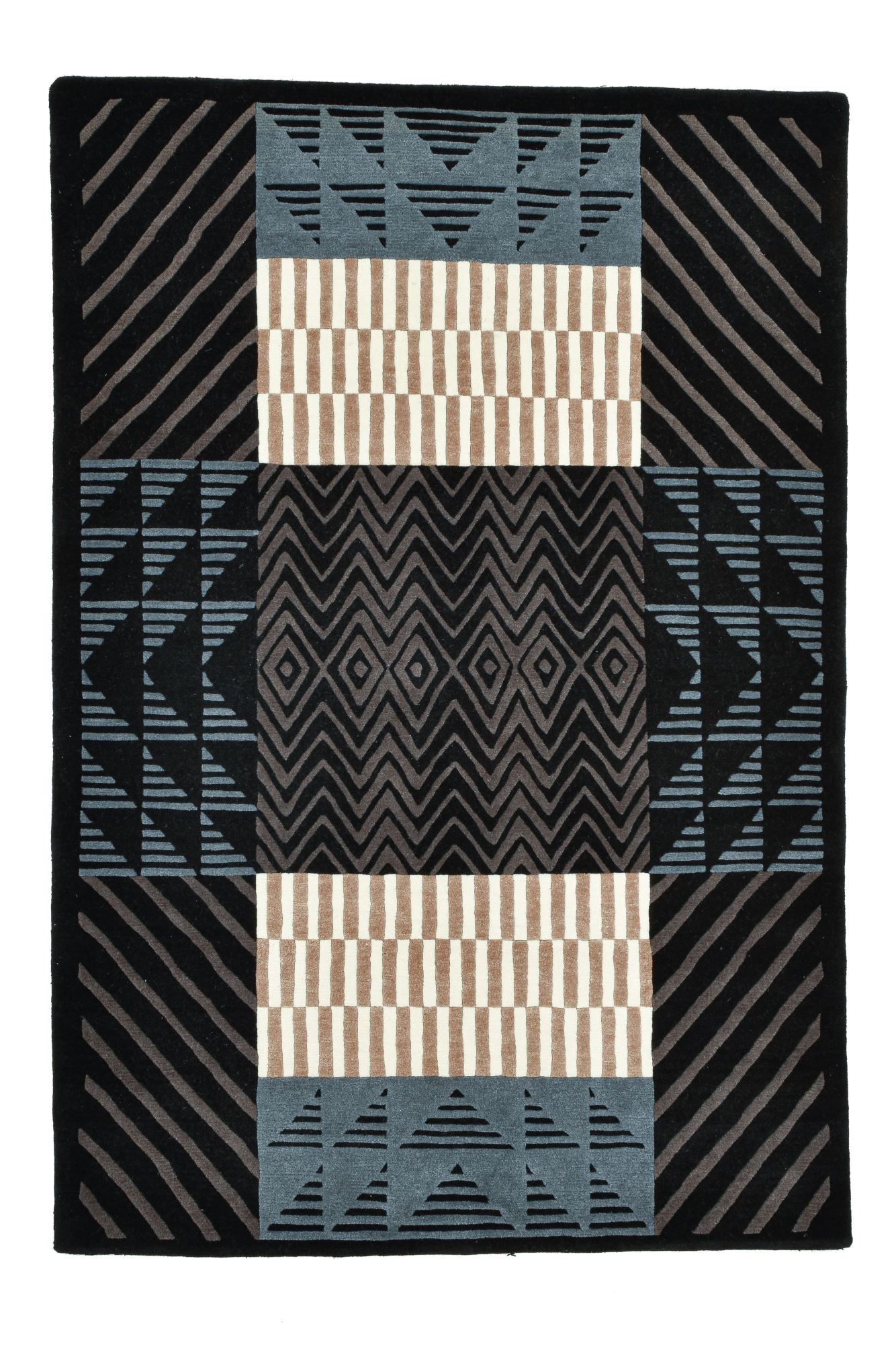 Tapis salon Baktapur noué main en laine, THEKO