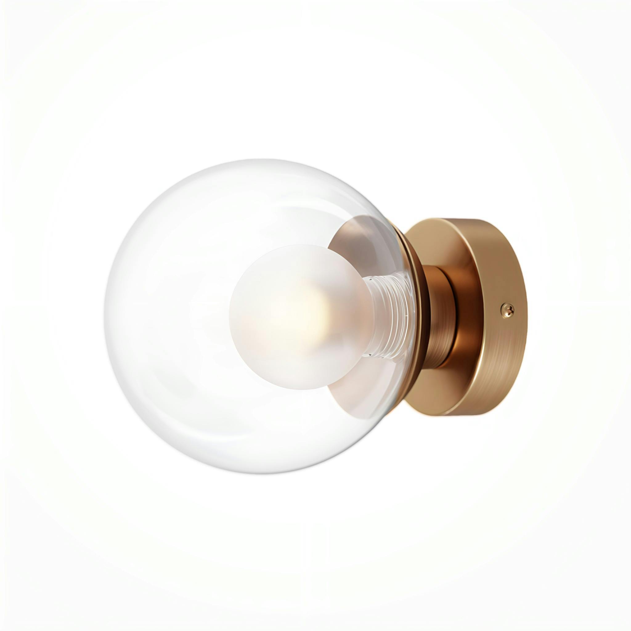 Applique globe en verre avec base or mat, 15 cm DELTONA, PIER IMPORT