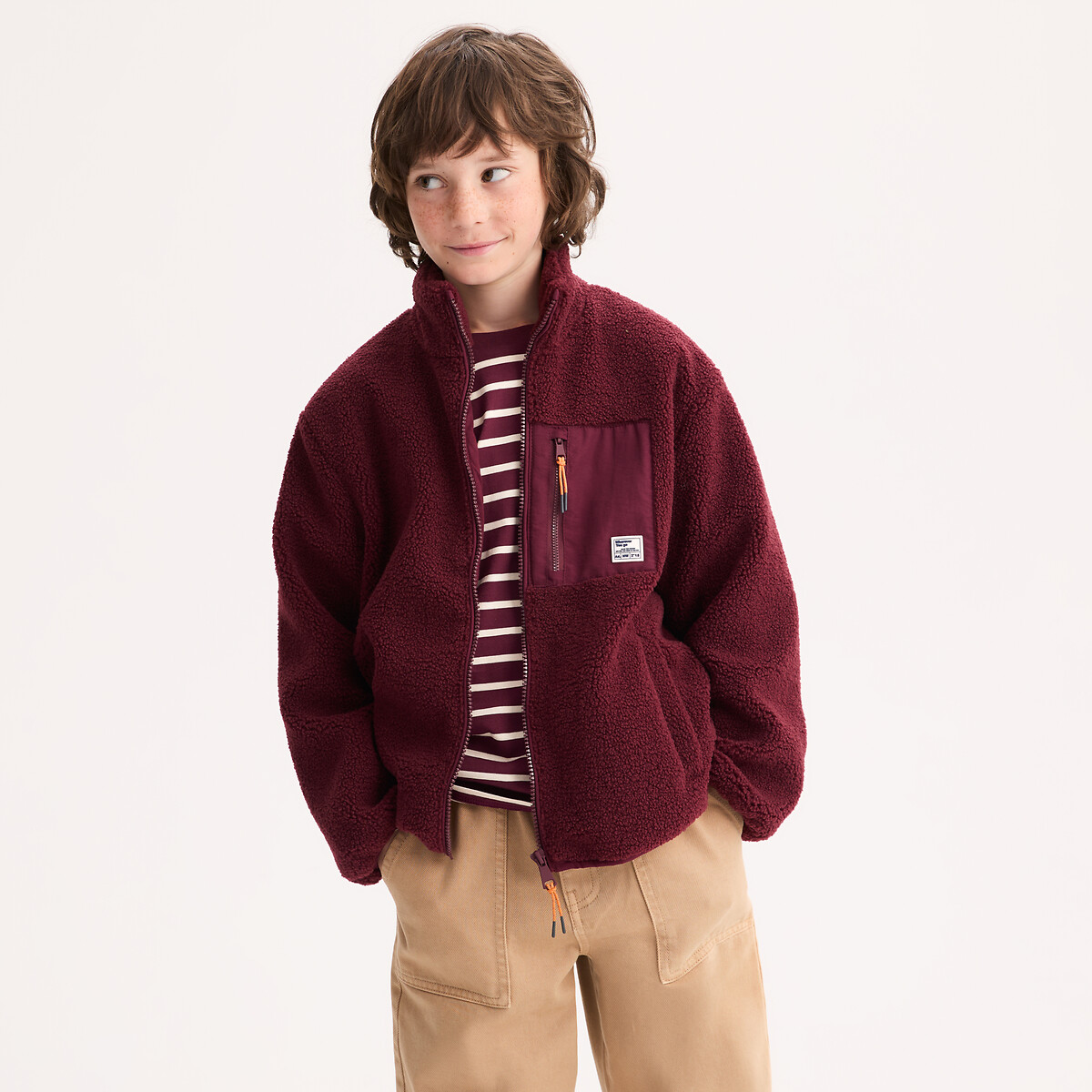 Chaleco de cuello alto con cremallera de tejido sherpa, LA REDOUTE COLLECTIONS