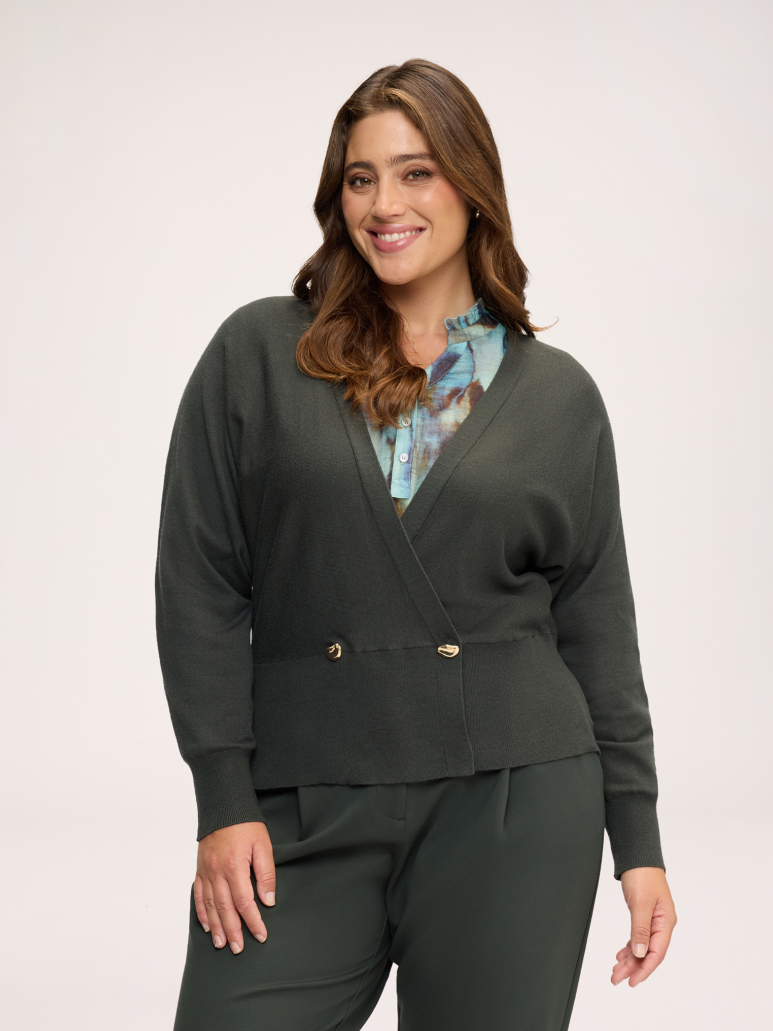 Cardigan croisé à boutons, FIORELLA RUBINO