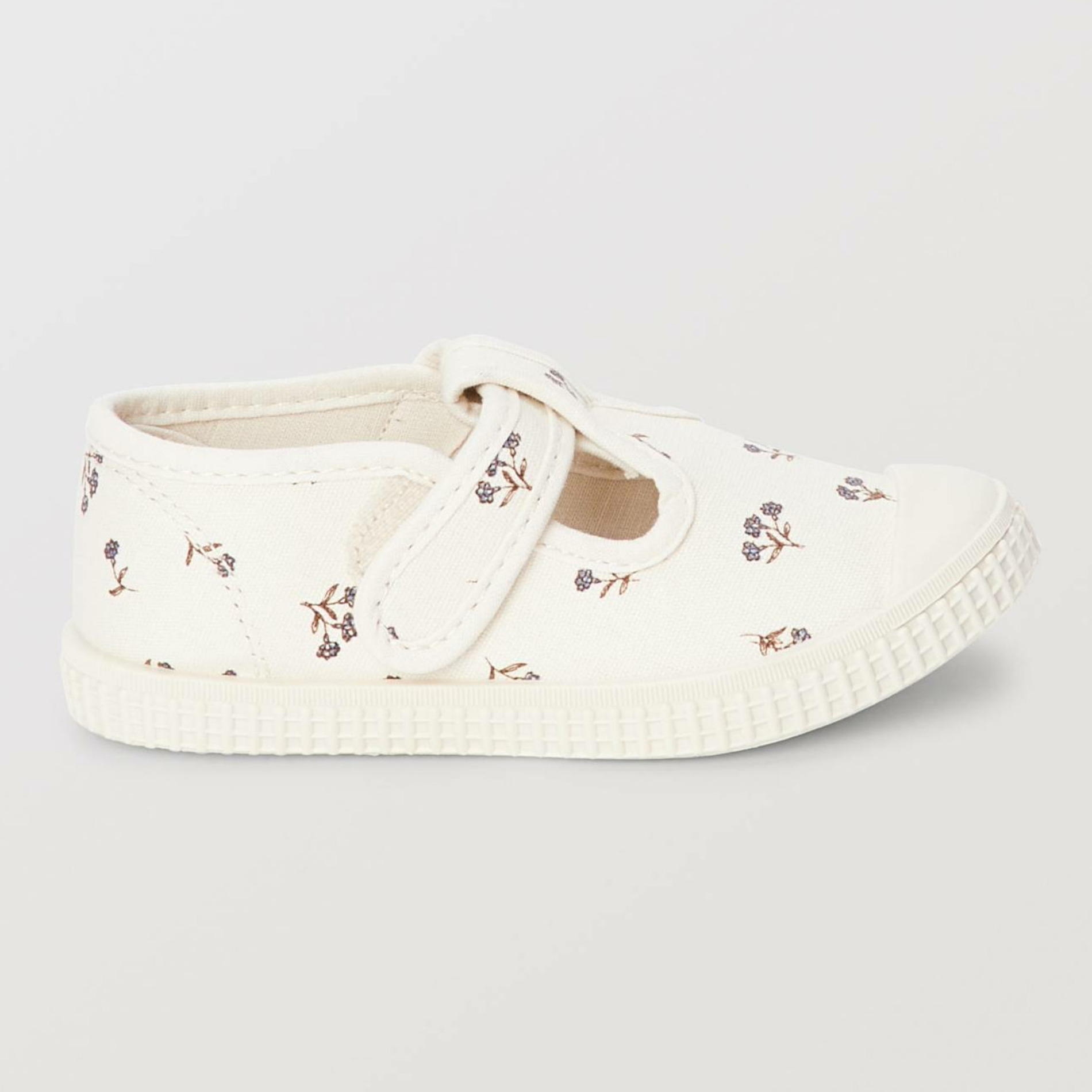 Tennis à scratch imprimé floral en toile, BOUT'CHOU