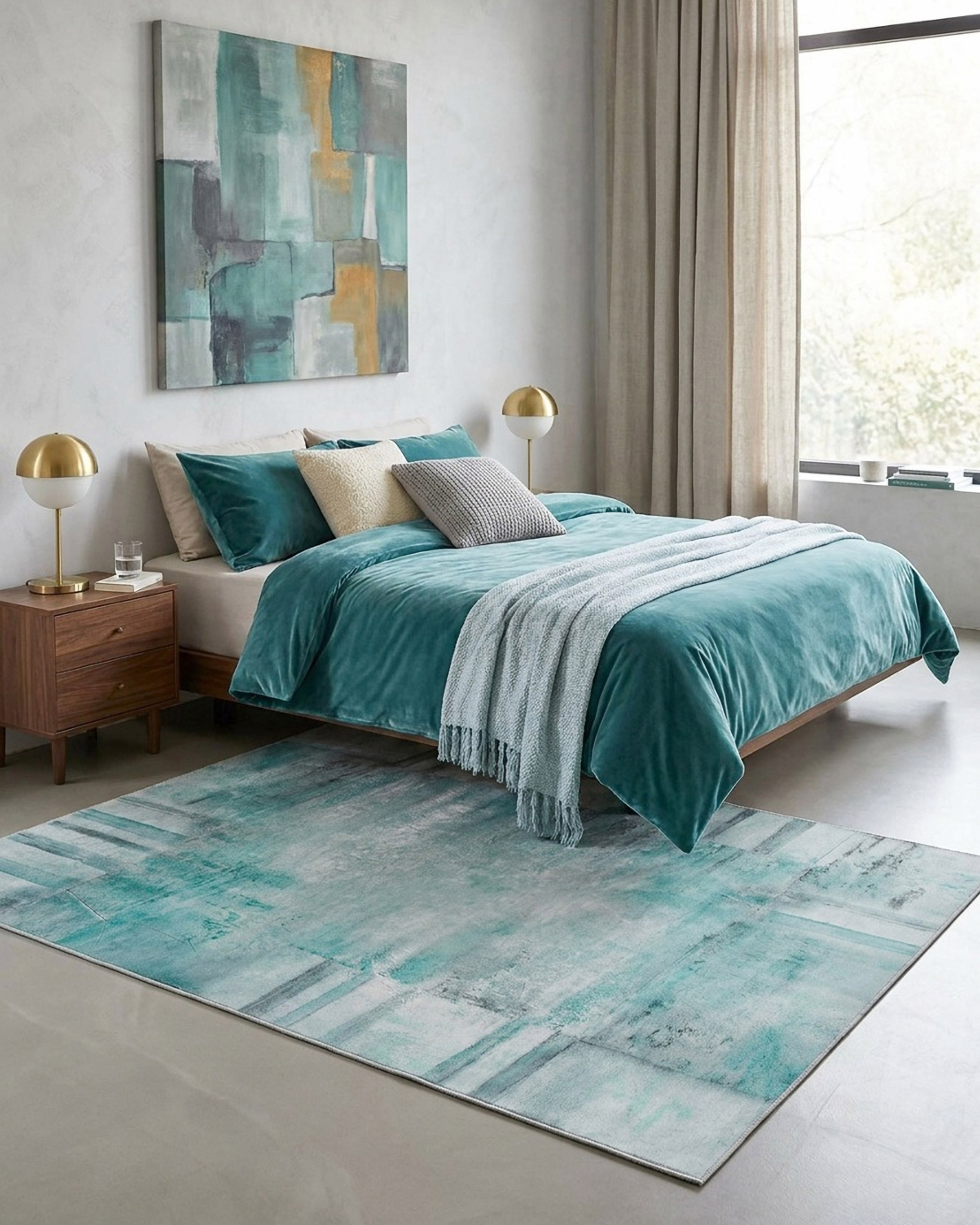WECONhome Maui, tissé machine, coton, tapis tissé plat, certifié OEKO-TEX® (n° D20-0634) (70 x 120 cm, pétrole) , Maui, ESPRIT
