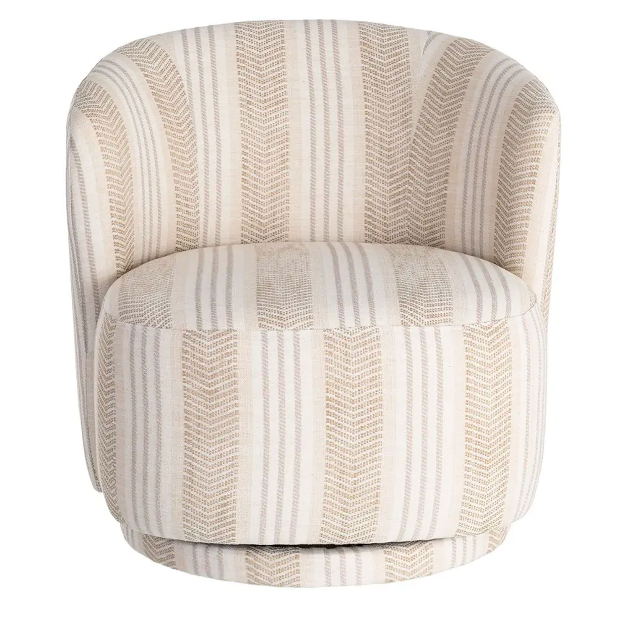 Fauteuil design pivotant en tissu tweed beige 75x74x65cm, WADIGA
