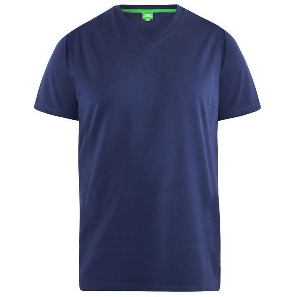 T-shirt col V en coton grande taille SIGNATURE, DUKE