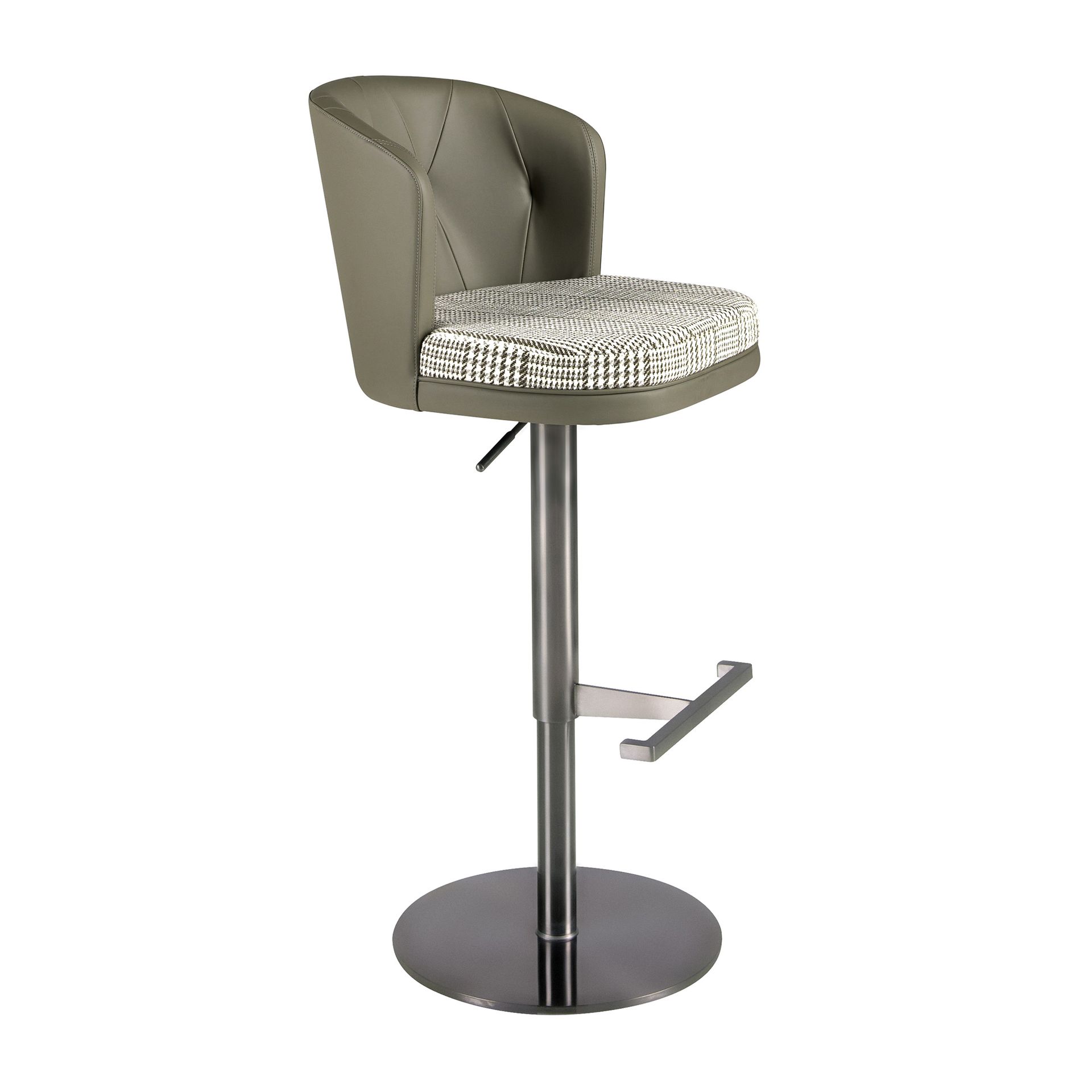 Tabouret pivotant en tissu et similicuir, ANGEL CERDA