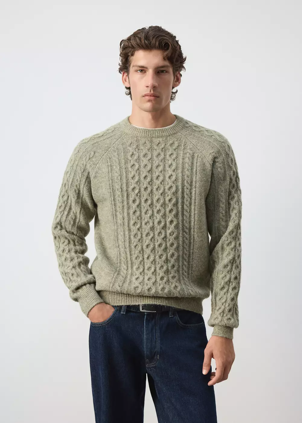 Pull-over maille tressée, MANGO MAN