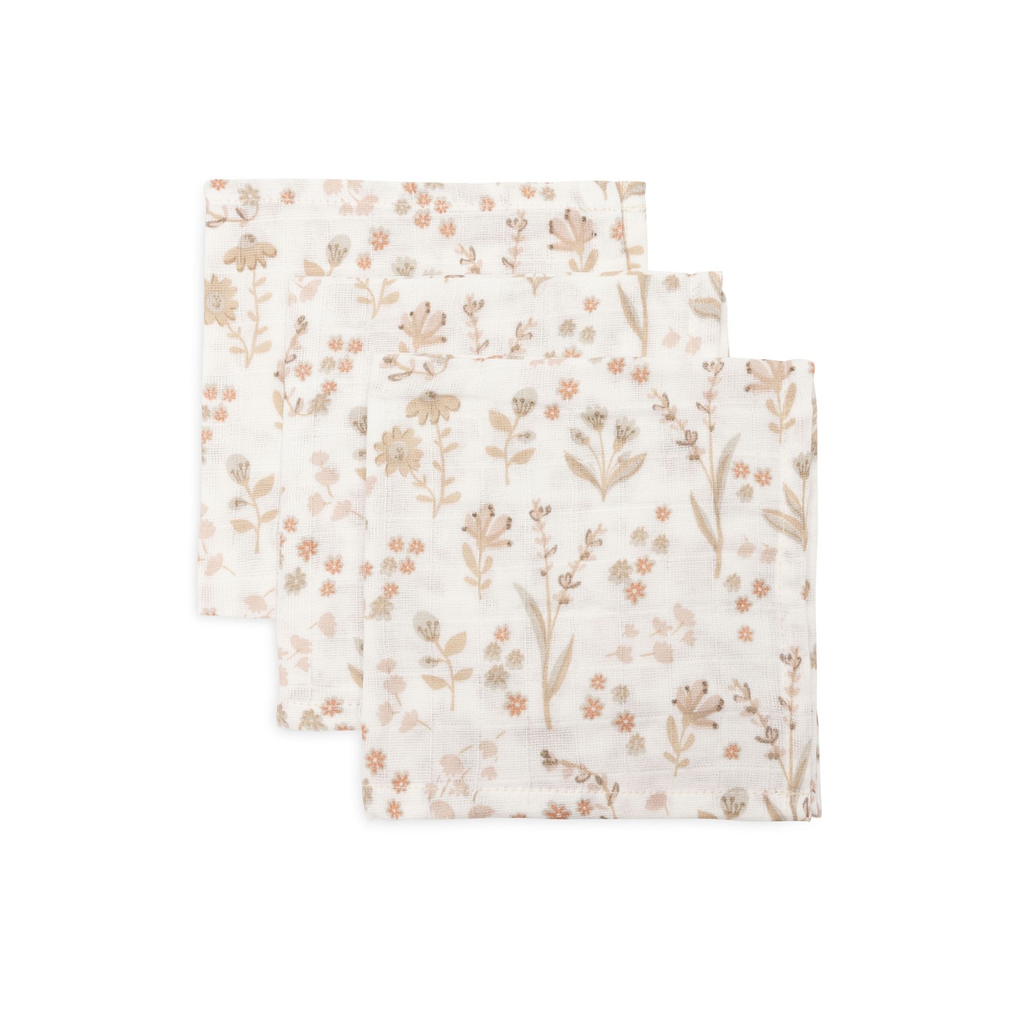 Lot de 3 langes en coton 31 x 31 cm Bloomy, JOLLEIN
