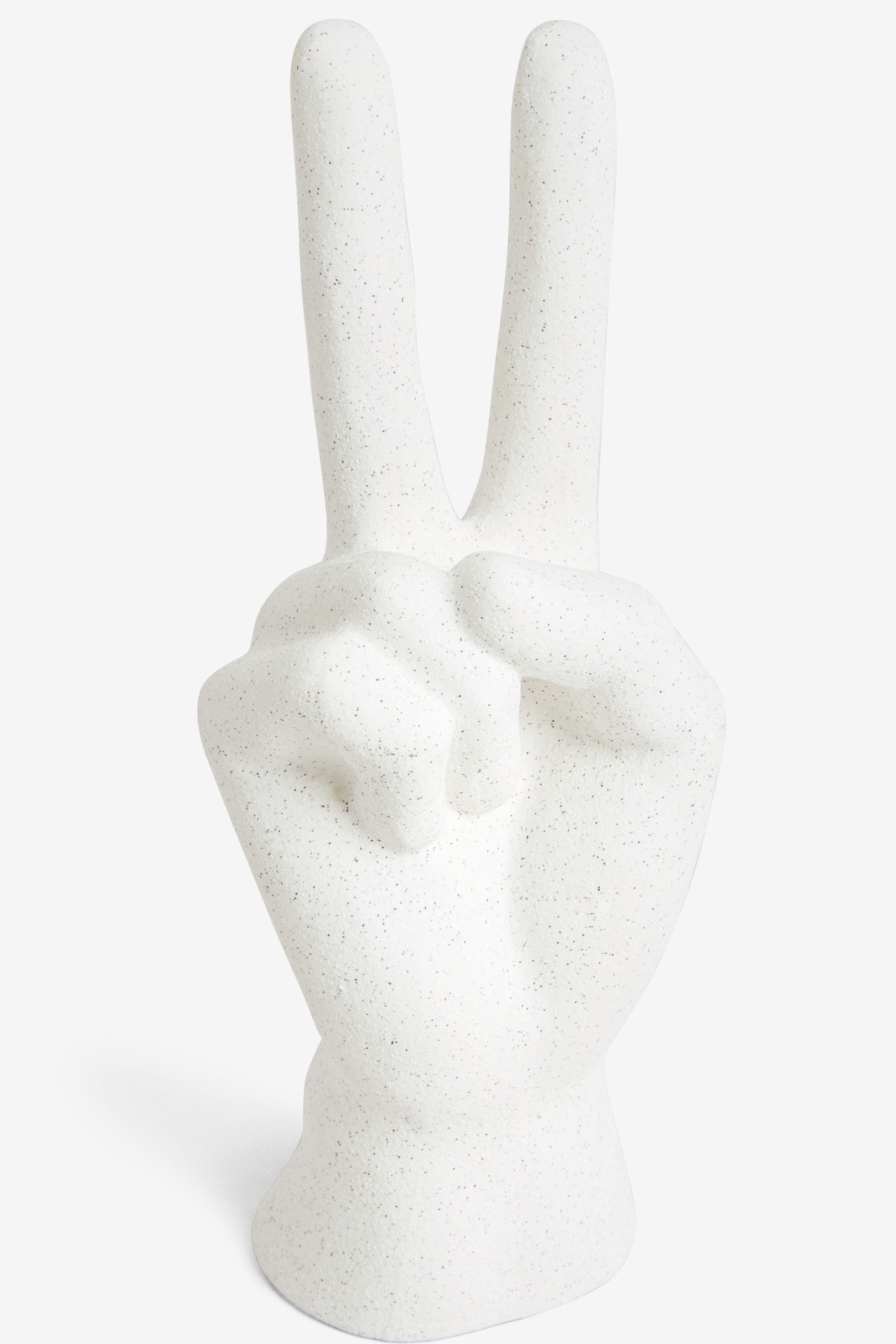 Sculpture main signe de paix en céramique, NEXT