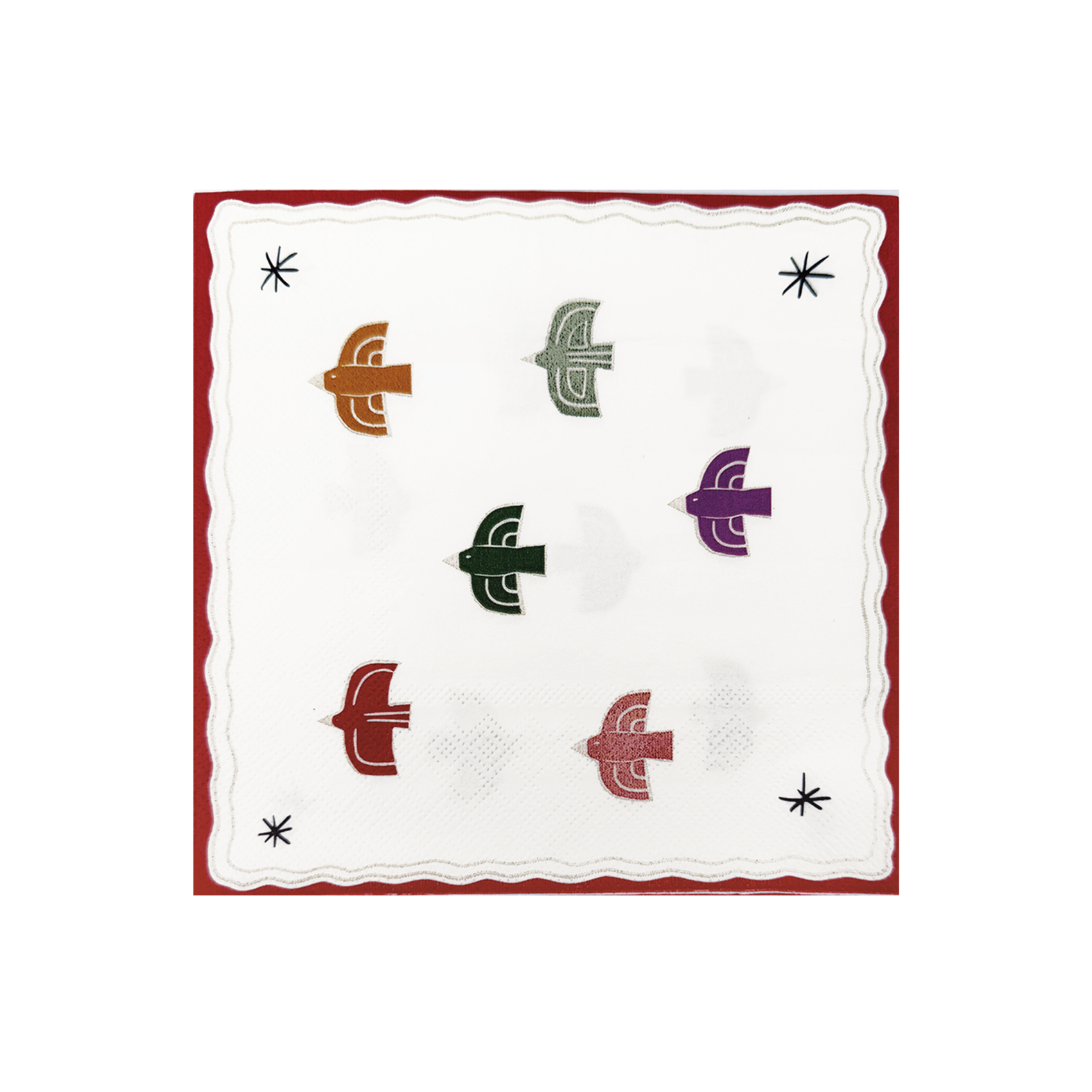 Lot de 20 serviettes en papier motif oiseau, OPJET