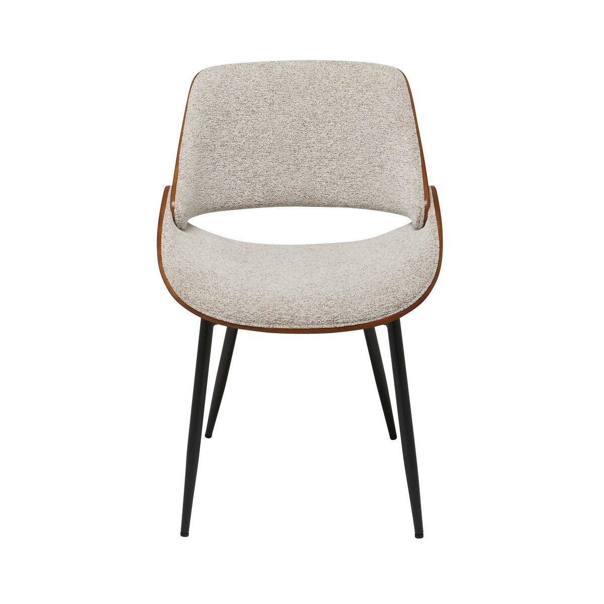 Chaise en noyer et tissu beige L56 cm - MANNIX, SIGNATURE
