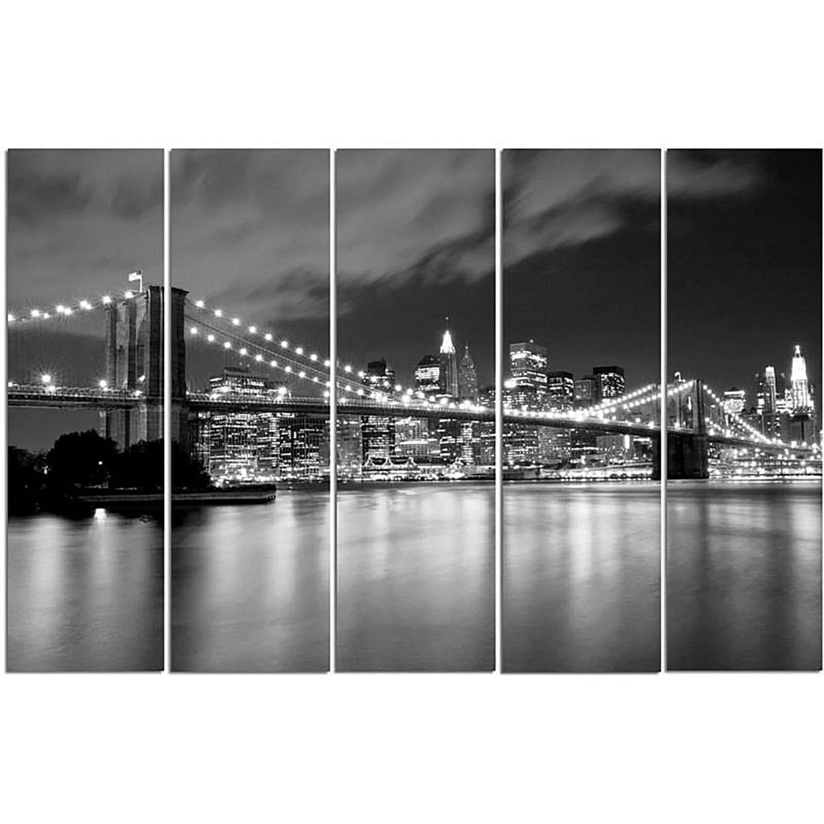 Tableau le pont de brooklyn la nuit