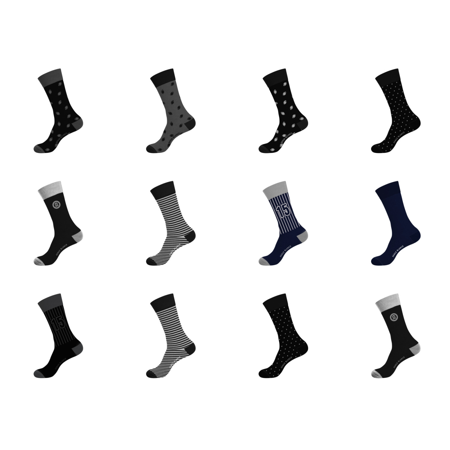 Lot De 12 Chaussettes De Ville, SERGE BLANCO