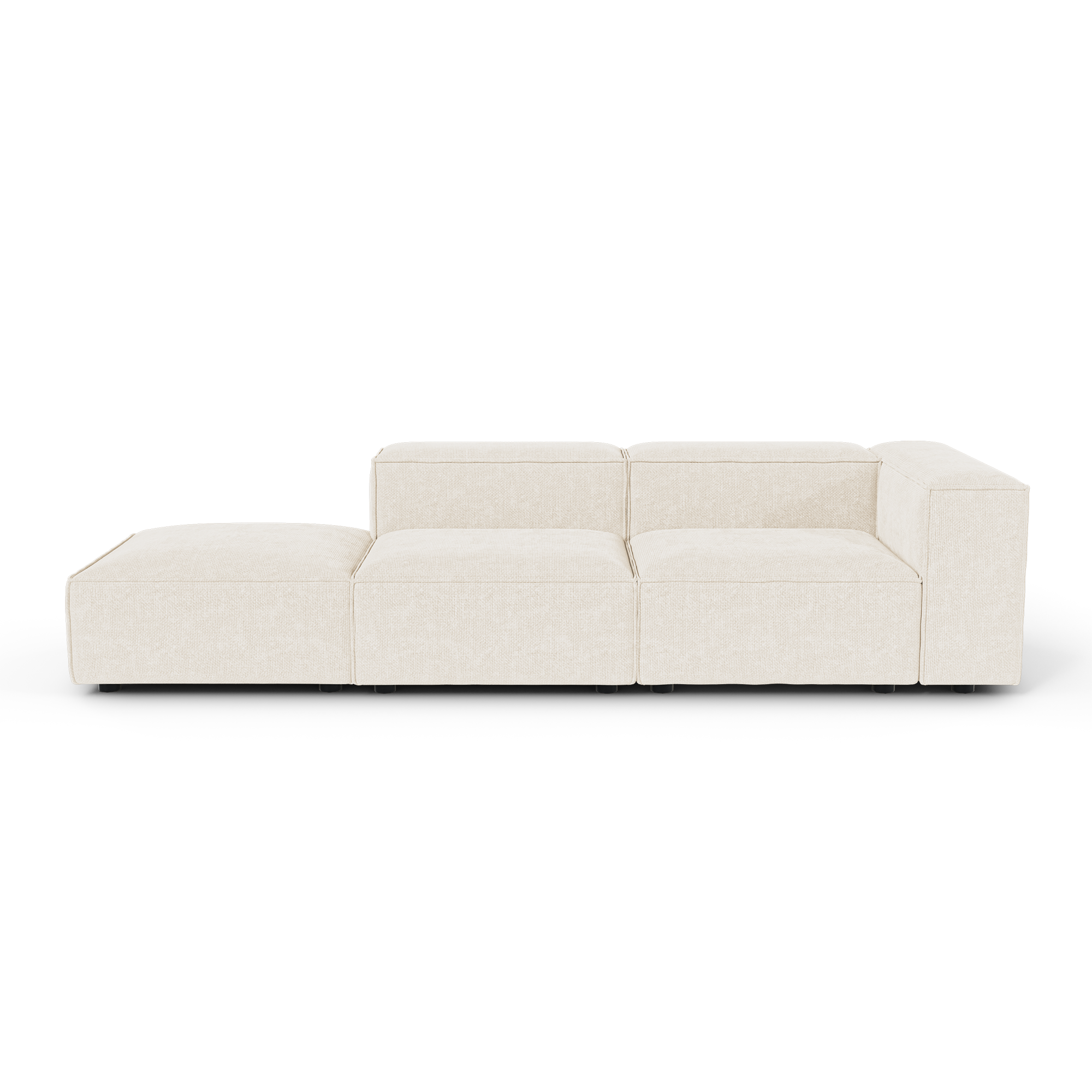 Canapé modulable 5 places en velours chenillé CUBI, SIA HOME