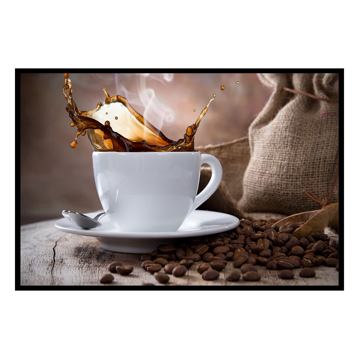 Affiche encadrée café éclaboussé, HEXOA