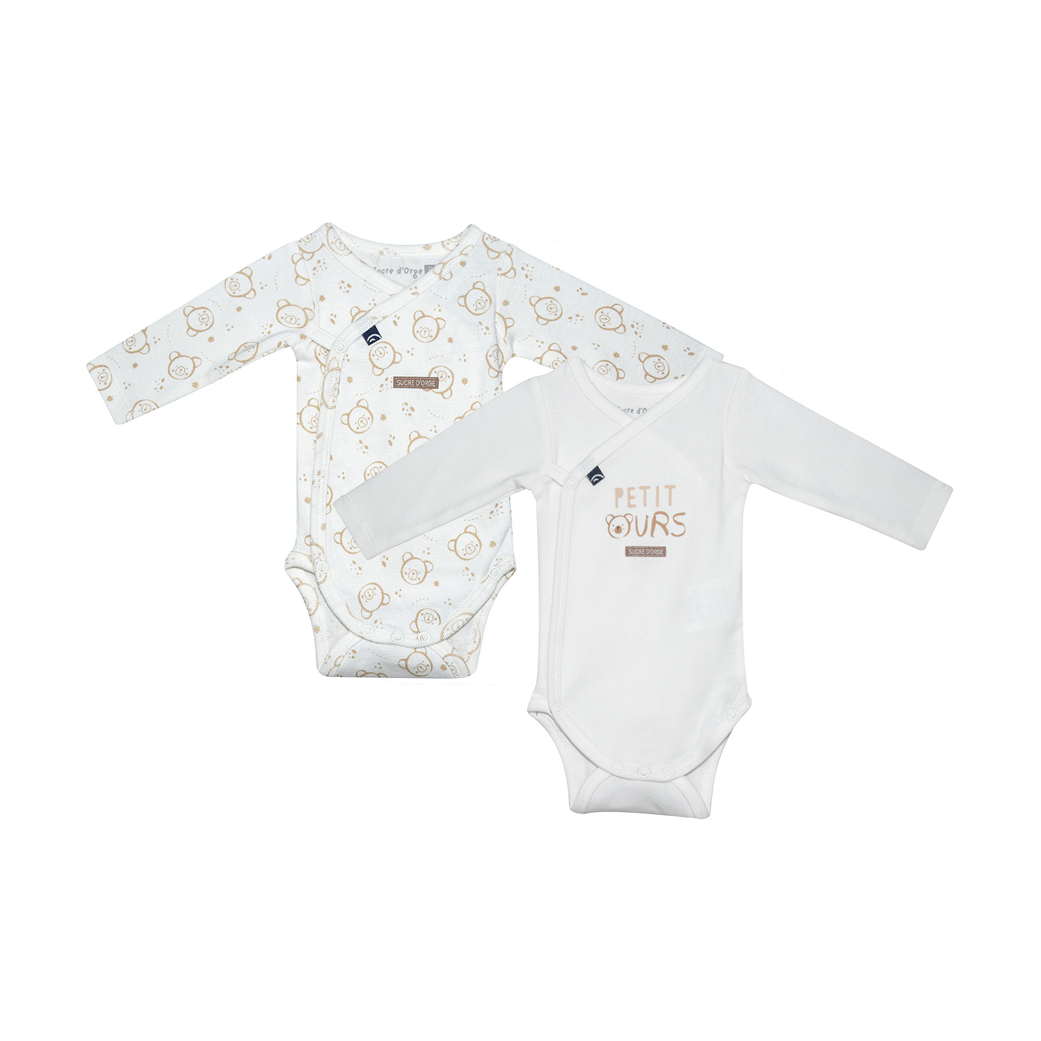 Lot de 2 bodies roann manches longues, SUCRE D'ORGE