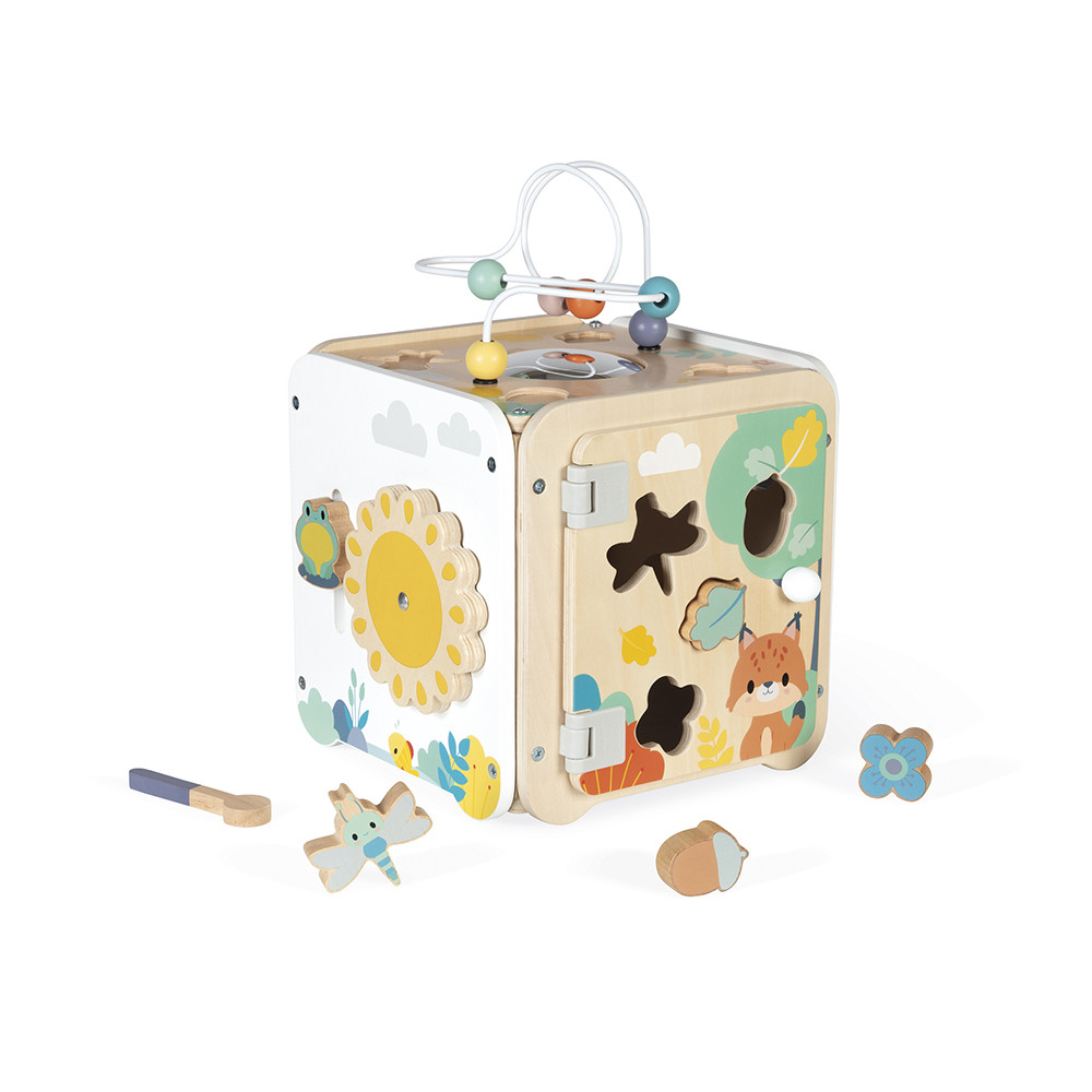 Grand Cube D'activitès En Bois Pure, JANOD