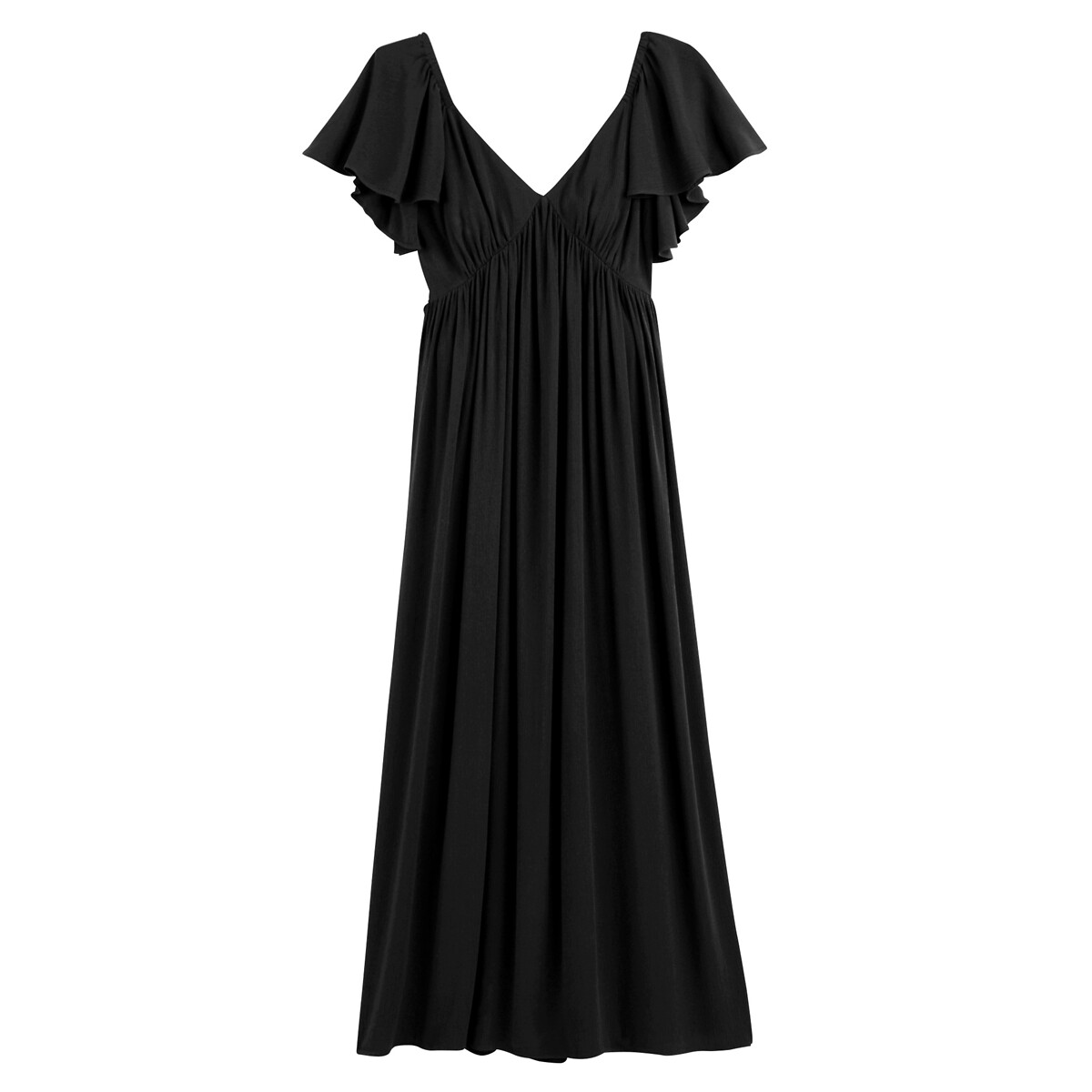 Empire Line Maxi Dress with Ruffled Sleeves