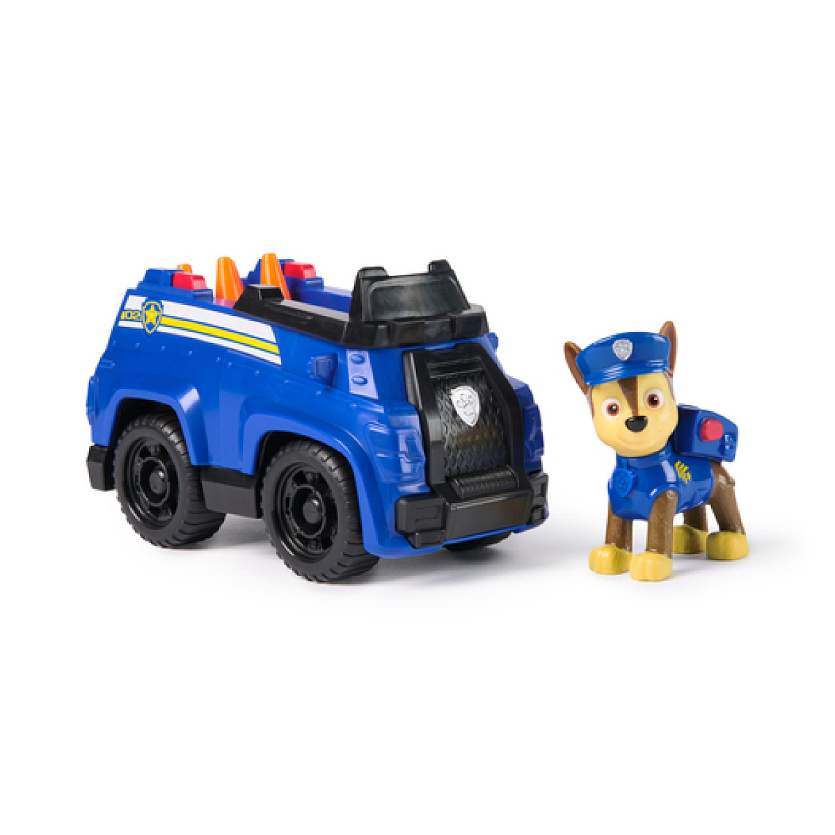 PAW Patrol VEHICULE ET FIGURINE CHASE La Pat' Patrouille, SPINMASTER