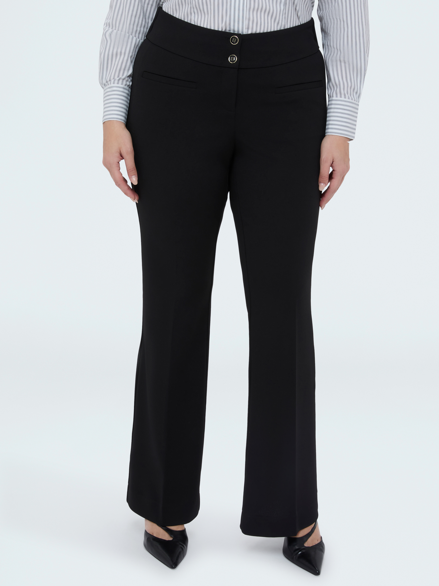 Pantalon Flare en tissu stretch, FIORELLA RUBINO