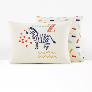 Animalia Zebra 100% Cotton Pillowcase LA REDOUTE INTERIEURS image