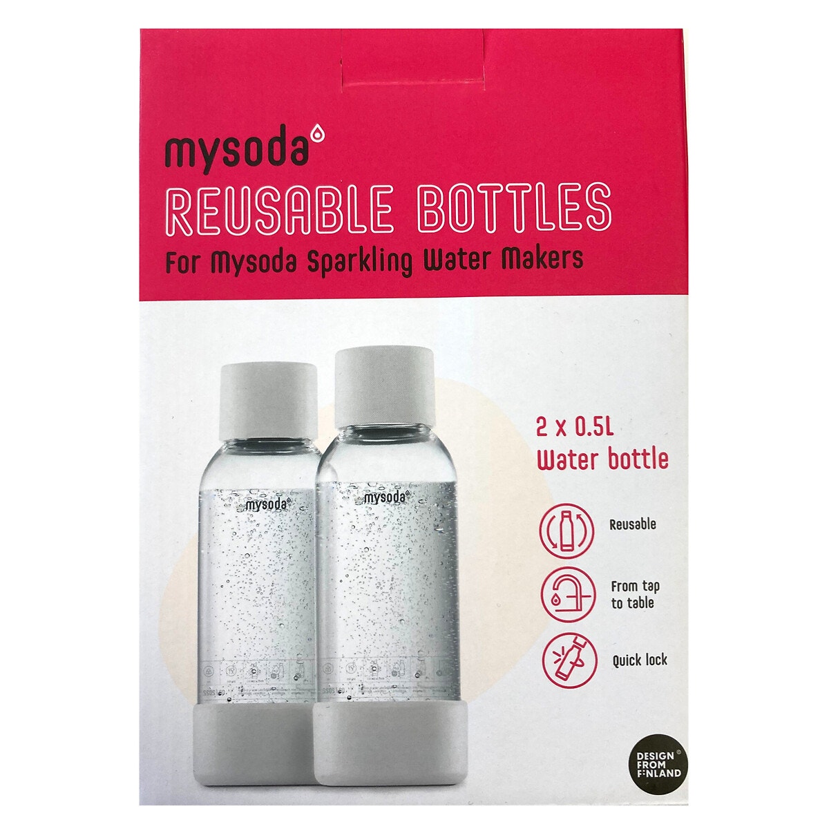 Pack de 2 bouteilles 0,5 l pour machine à soda vert pâle Mysoda