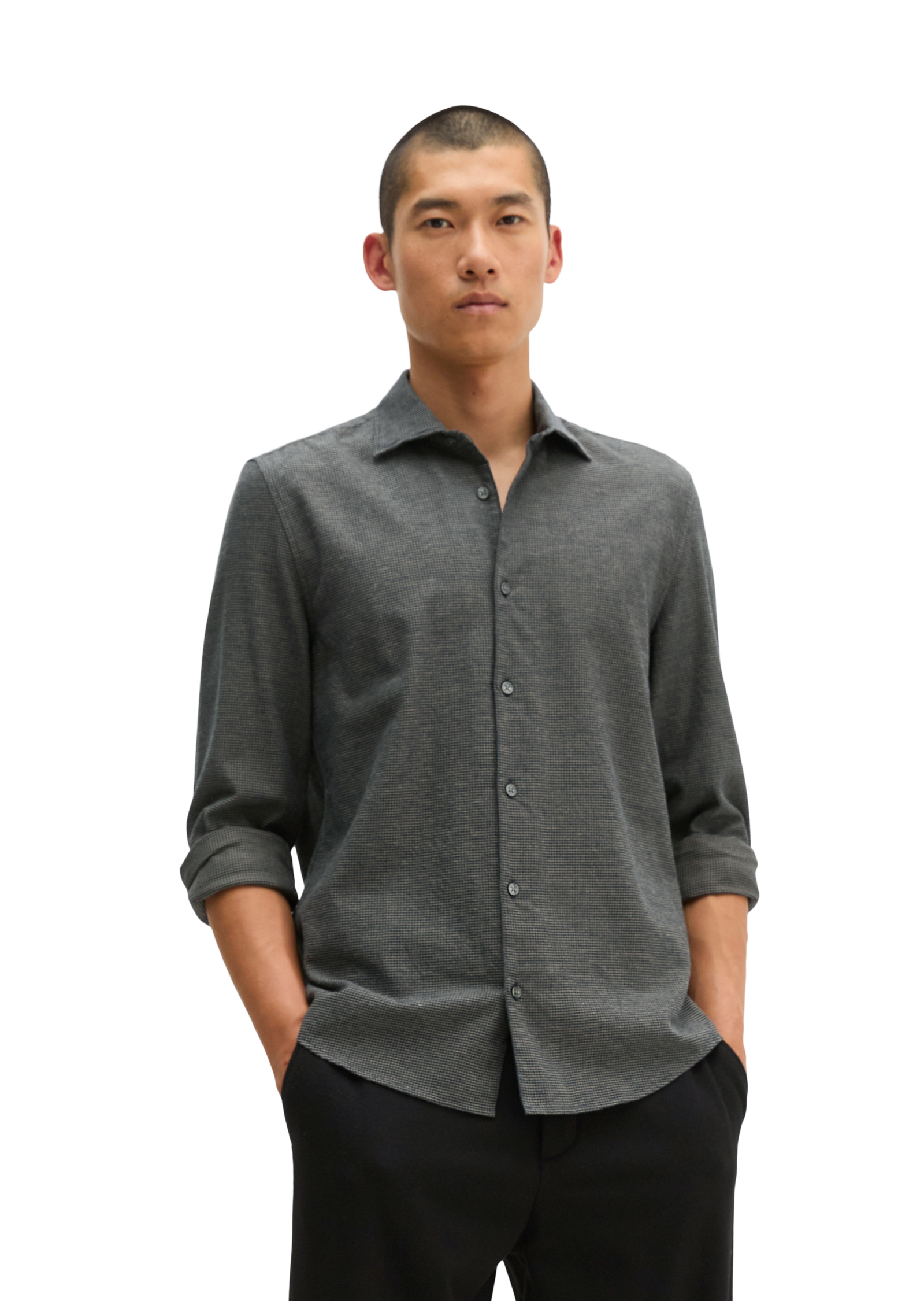 Chemise en flanelle, coupe ajustée en coton bio léger, MARC O'POLO