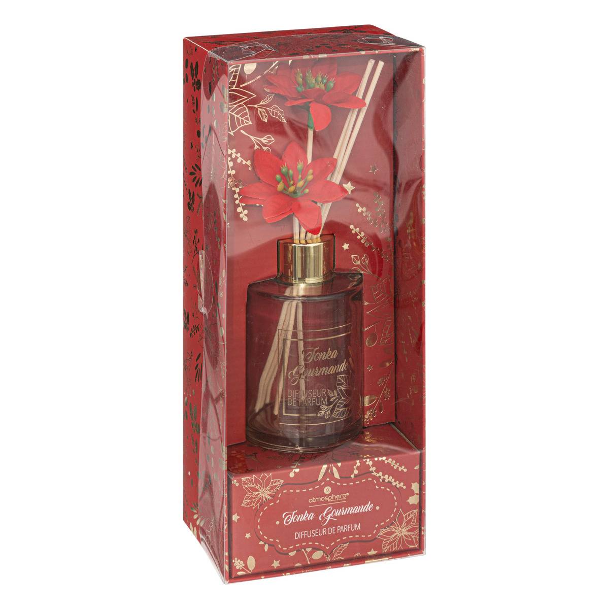 Diffuseur poinsettia rouge 100ml, FEERIC LIGHTS & CHRISTMAS