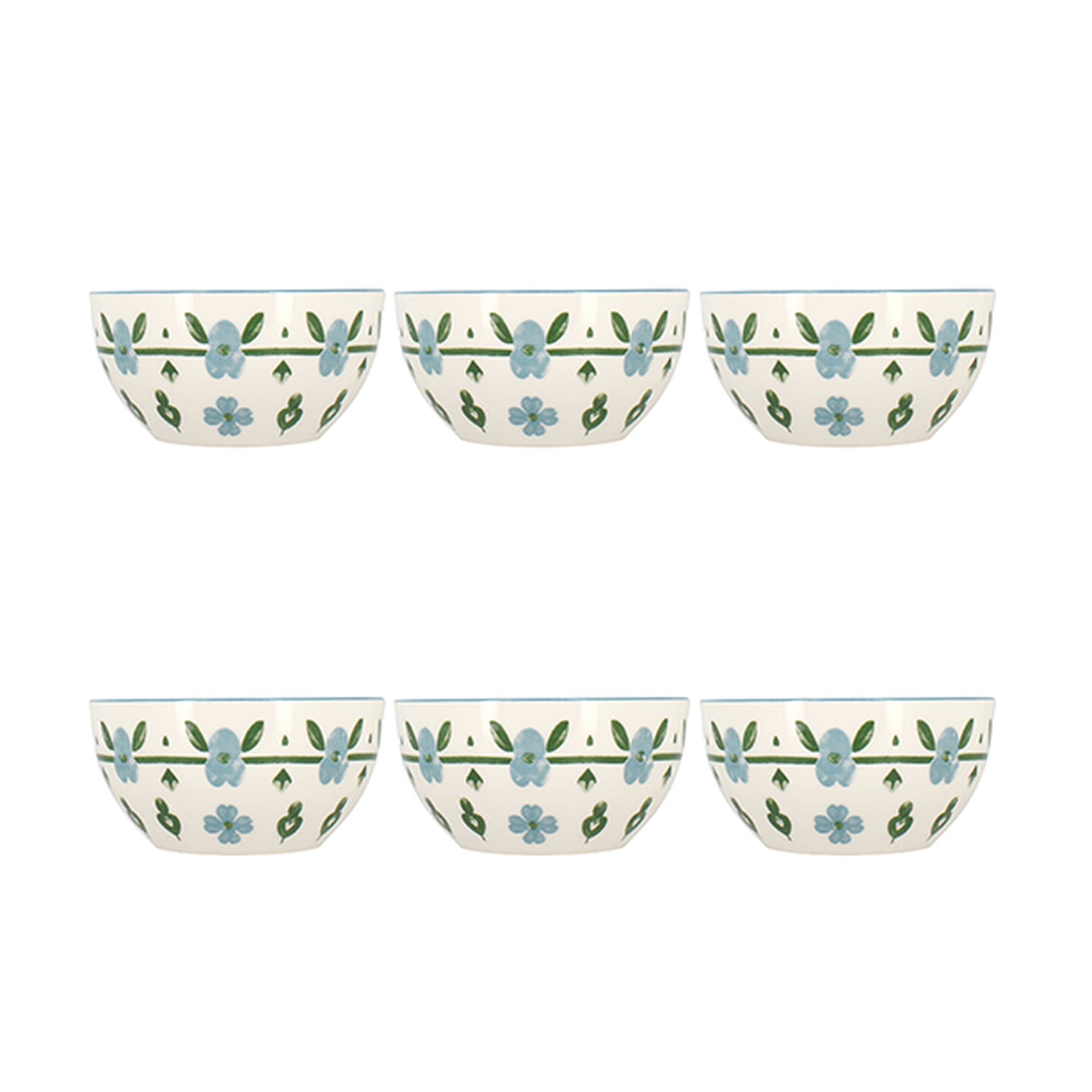 Lot de 6 bols 60cl en porcelaine, PRIMAVERA, NOVASTYL