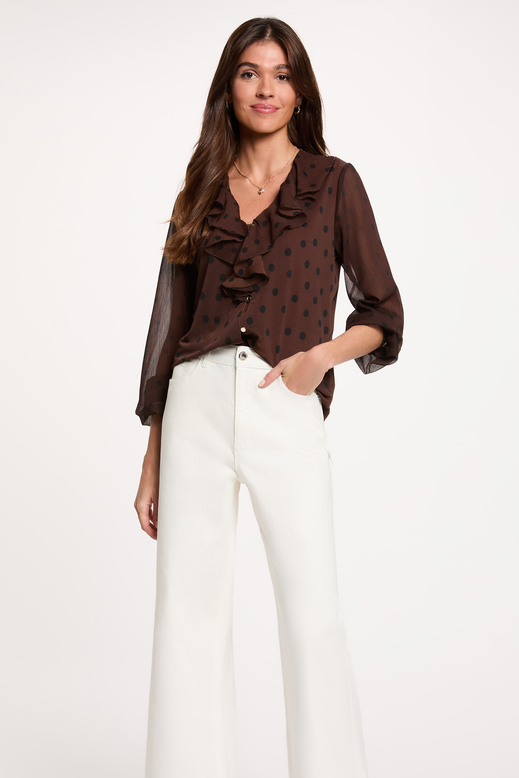 Chemise col v voile, MORGAN