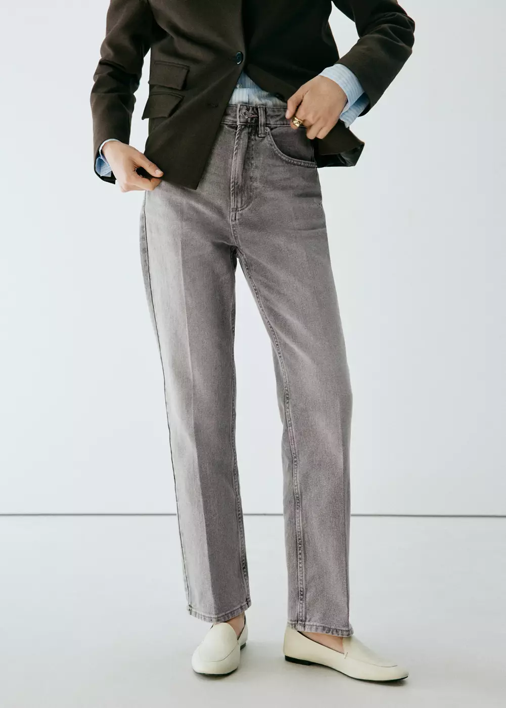 Jean droit taille haute, MANGO