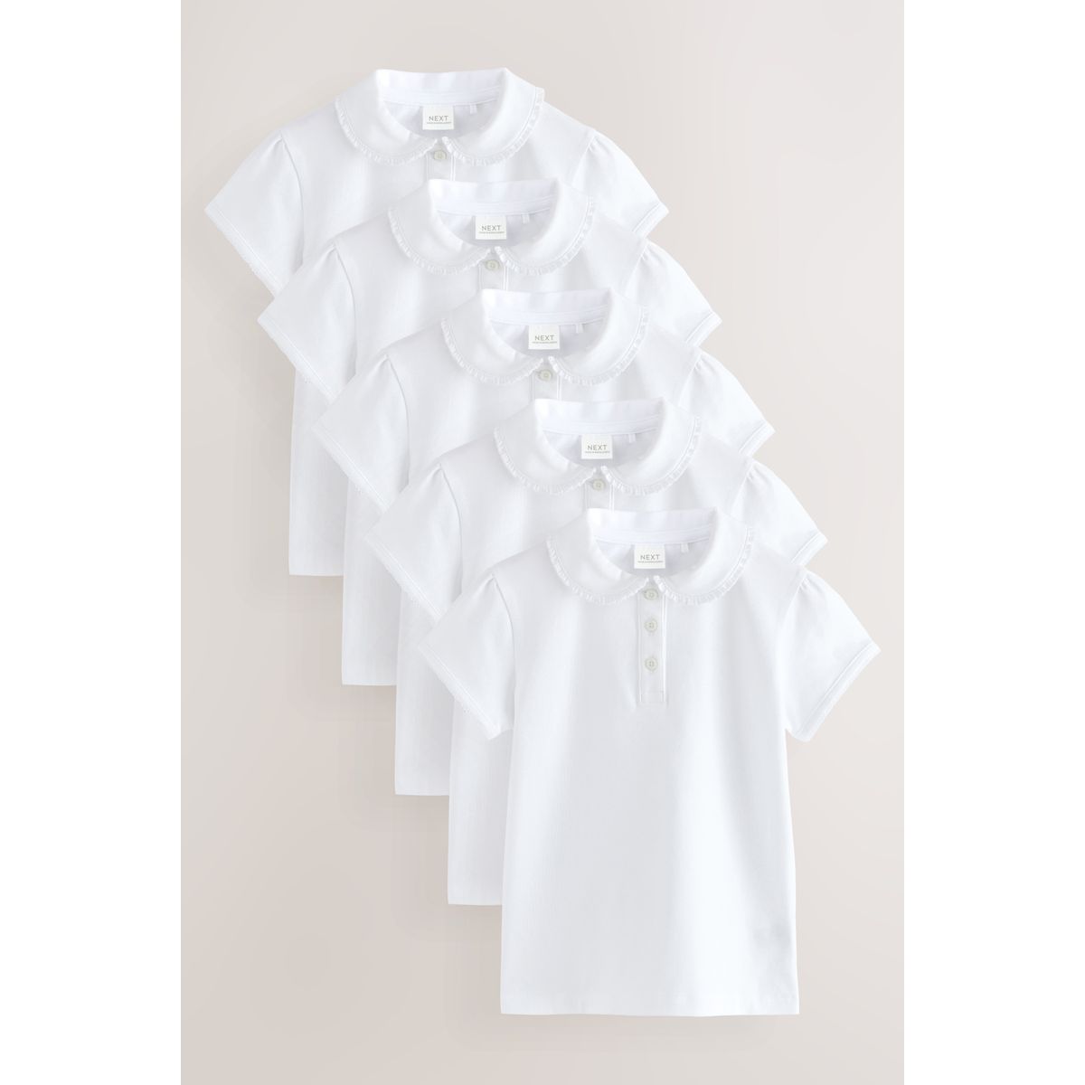 Polo d’école en coton à volants, lot de 5, NEXT