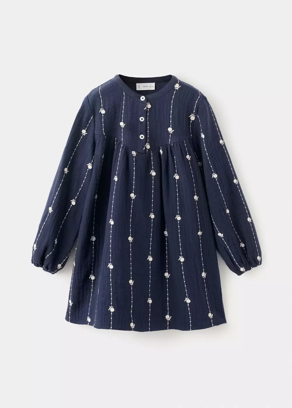 Robe en coton broderie à fleurs, MANGO BABY