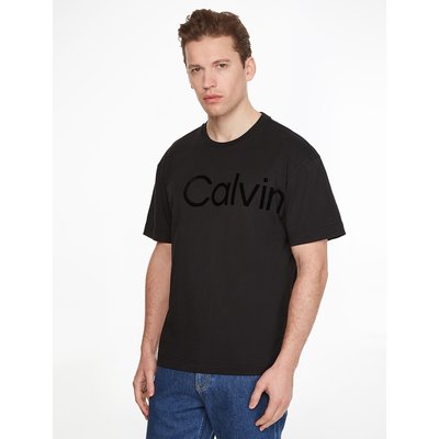 T-Shirt mit Logo-Schriftzug, Baumwolle CALVIN KLEIN