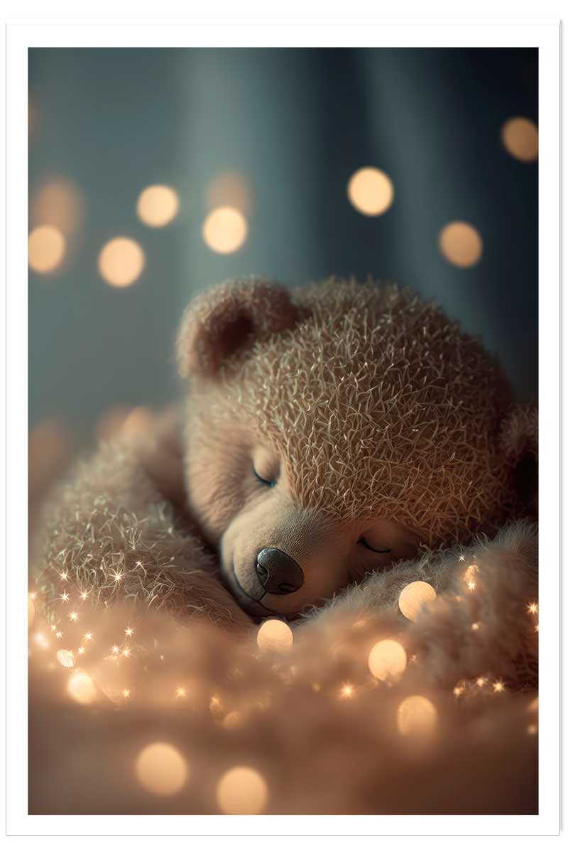 Affiche enfant mon nounours endormi, HEXOA