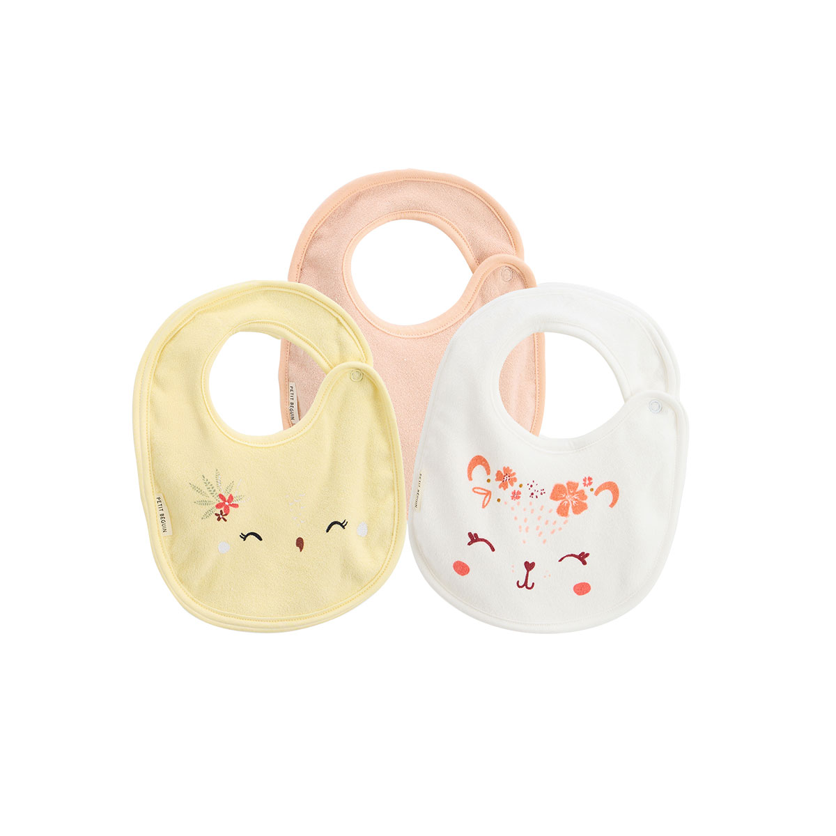 Lot de 3 bavoirs bébé Badian, PETIT BEGUIN