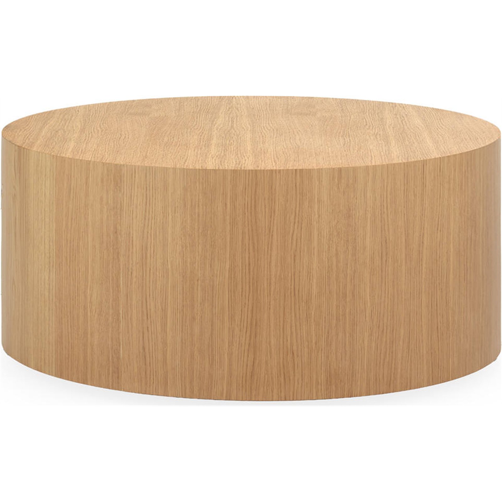 Table basse ronde en placage de chêne, RECOLLECTION
