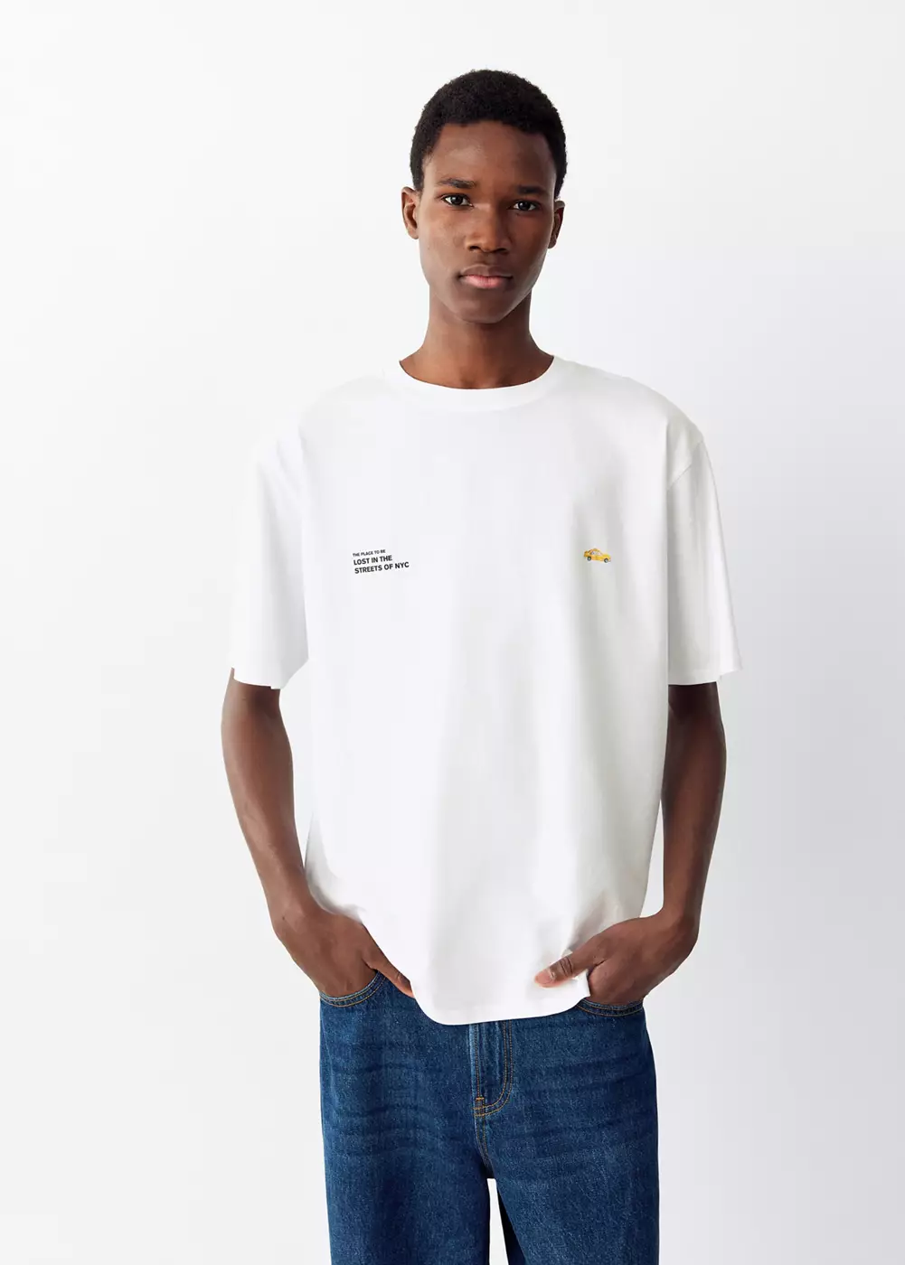 T-shirt coton détail imprimé, MANGO TEEN