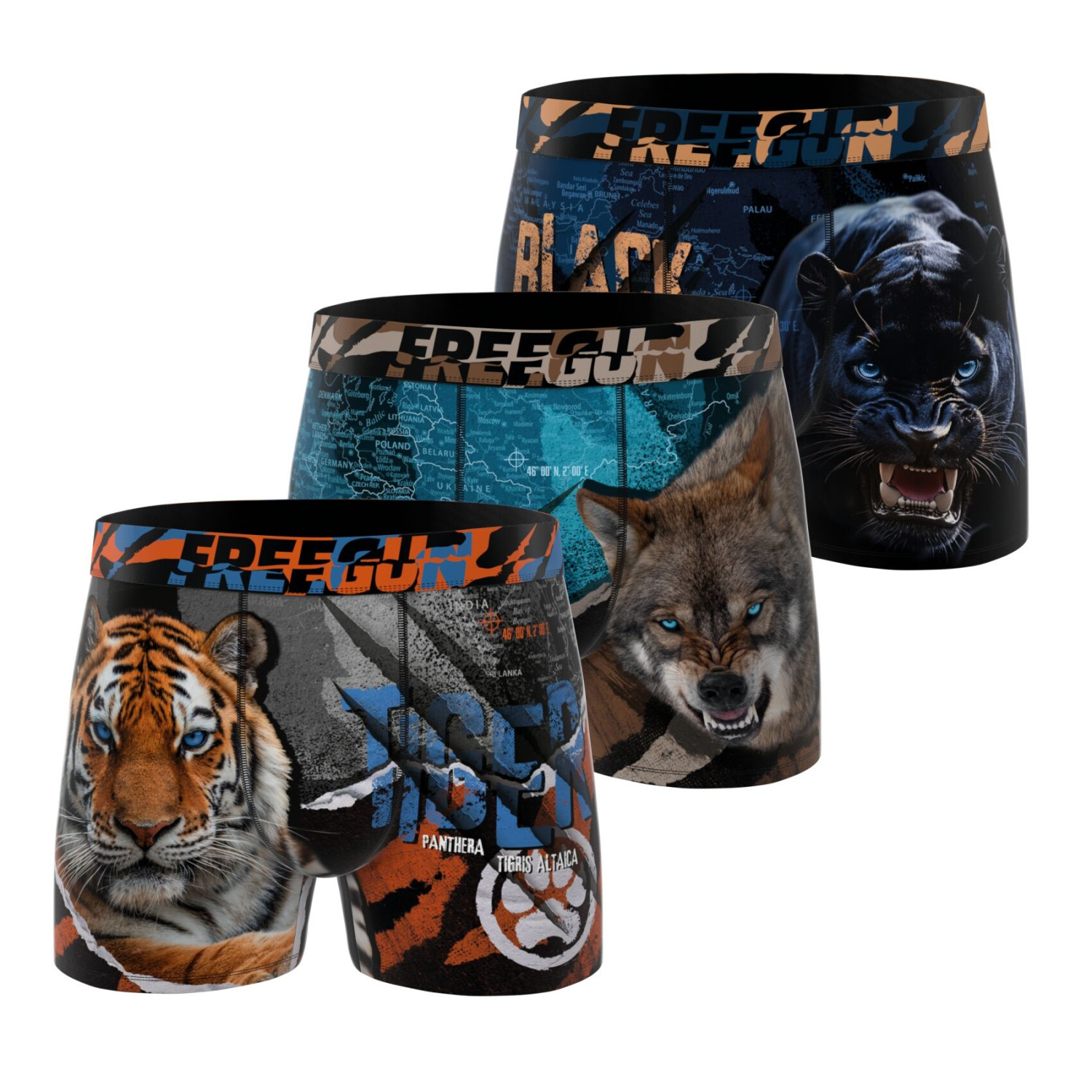 Lot De 3 Boxers Microfibre, FREEGUN