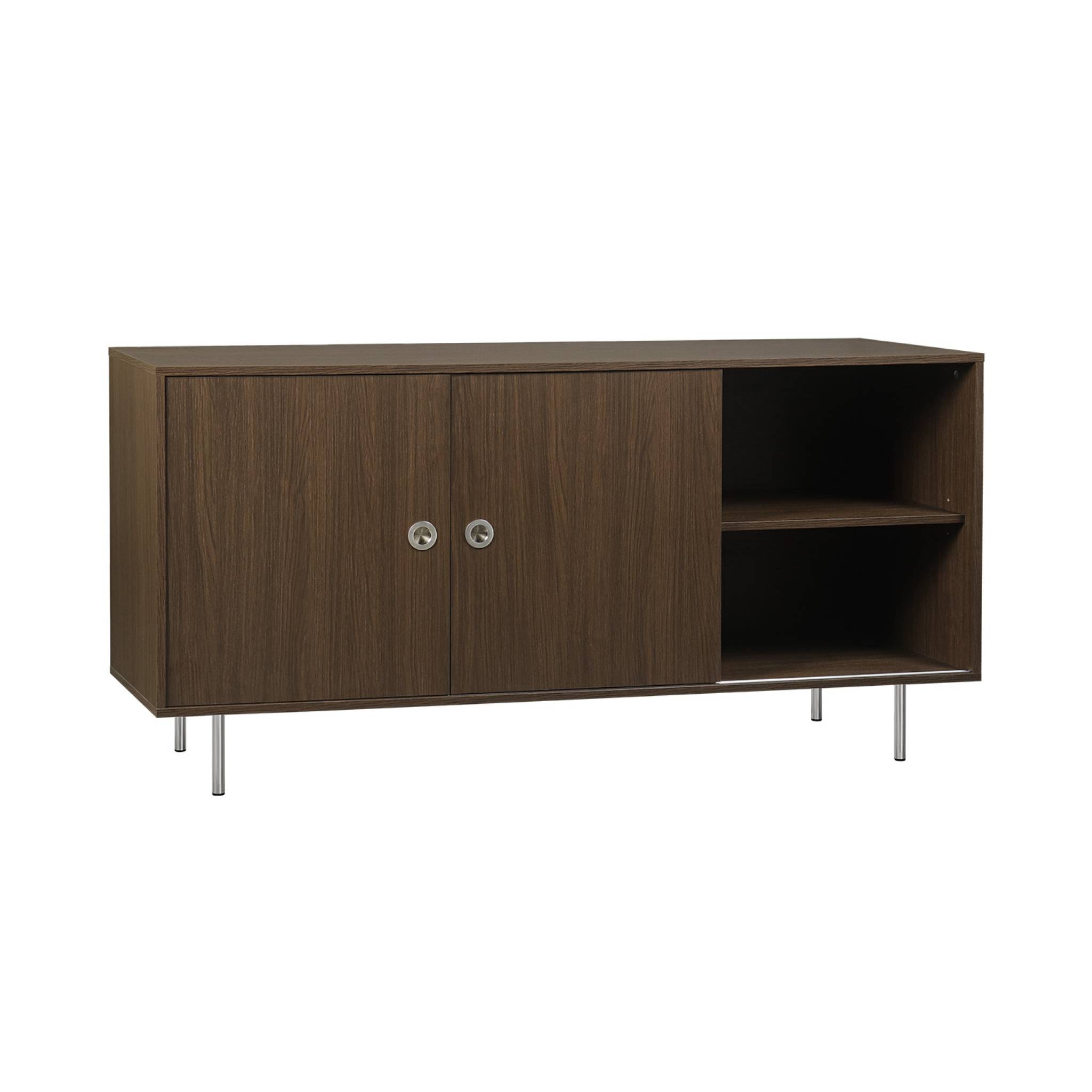 Buffet vintage décor bois et acier inoxydable 2 portes 150cm SHELBY, SWEEEK